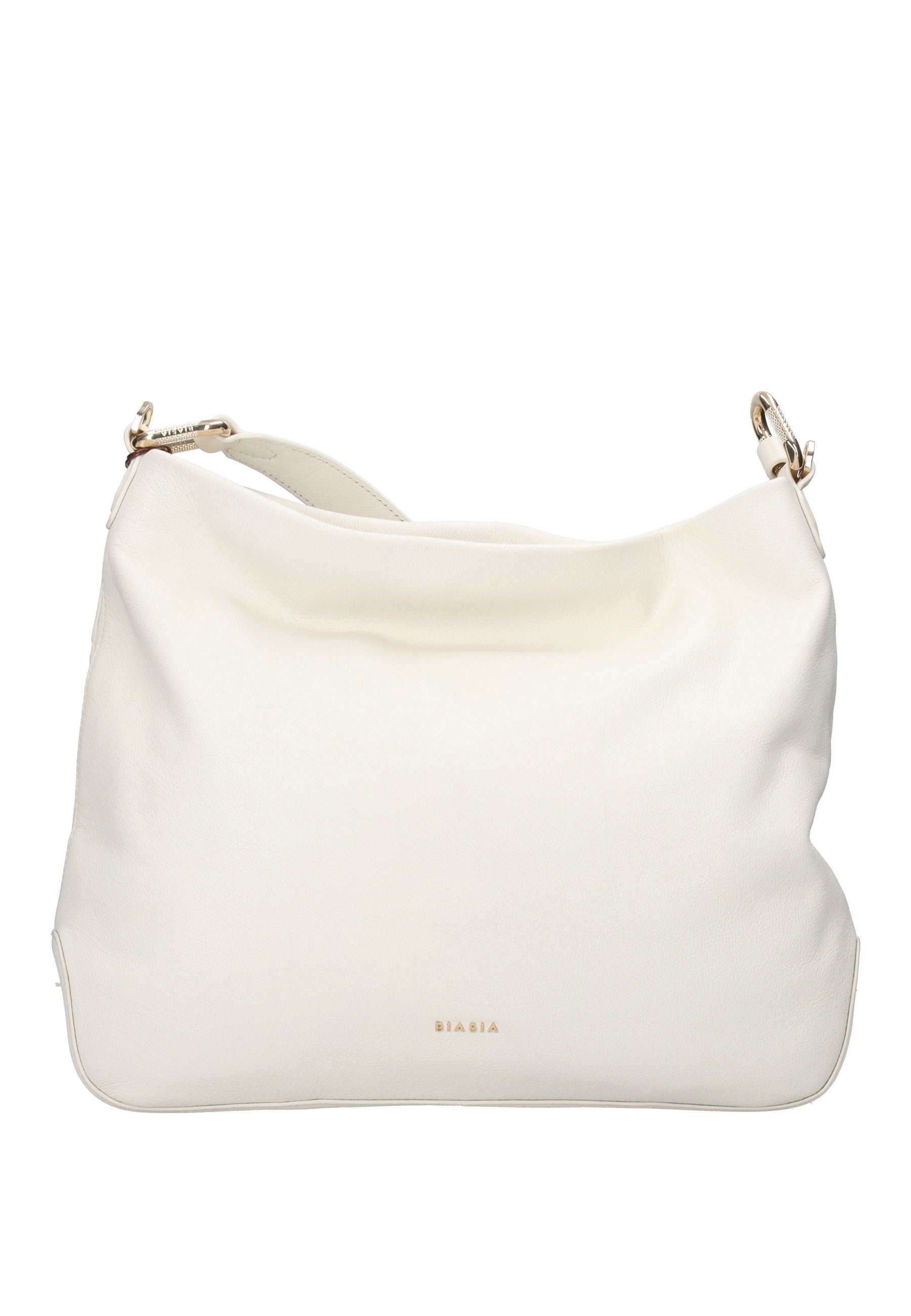 BIBP9E502 Borsa a spalla FRANCESCO BIASIA in pelle nappa bianca con tracolla regolabile.