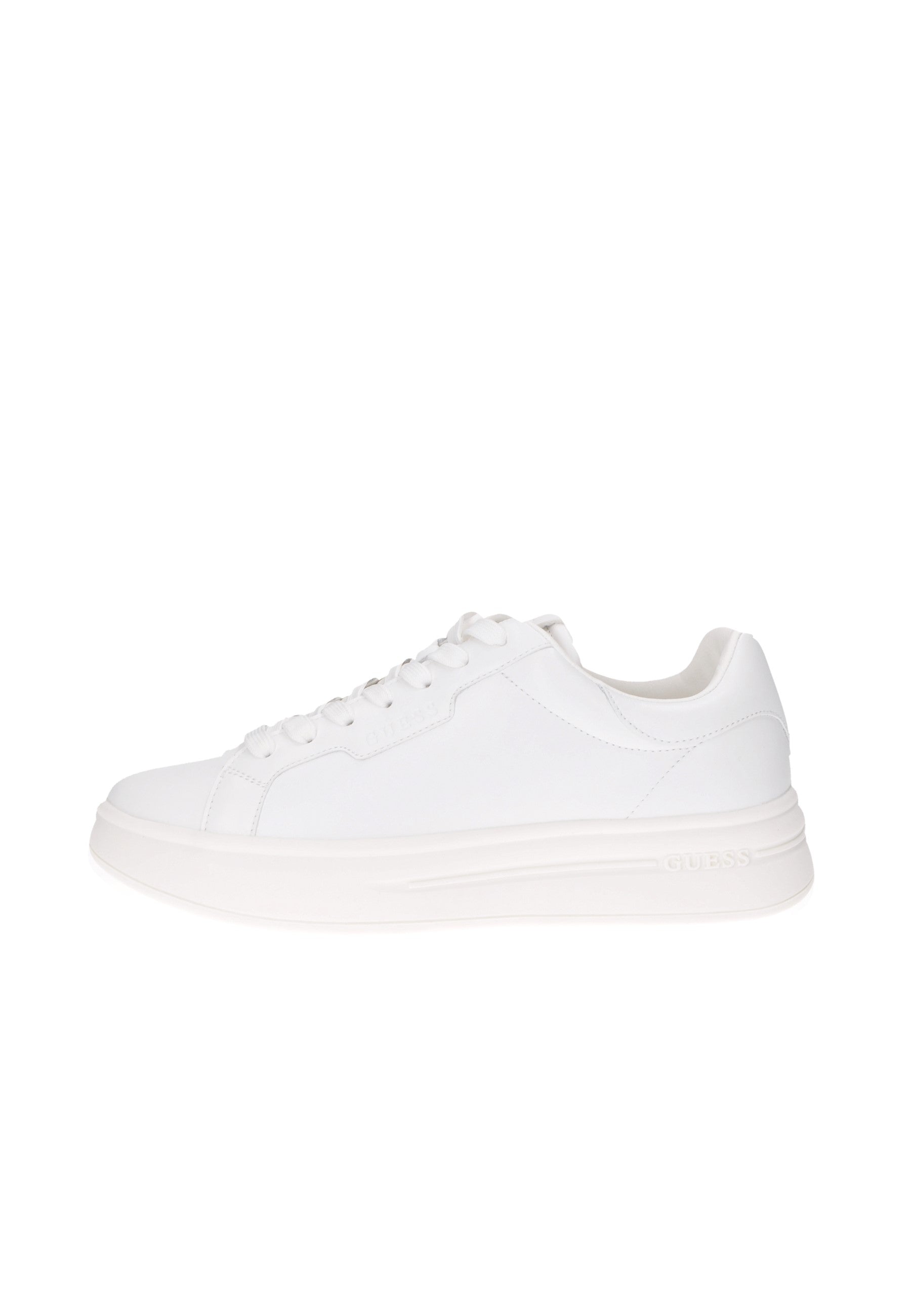 White GUESS Winno sneakers with lace closure and cushioned sole for comfort and style.