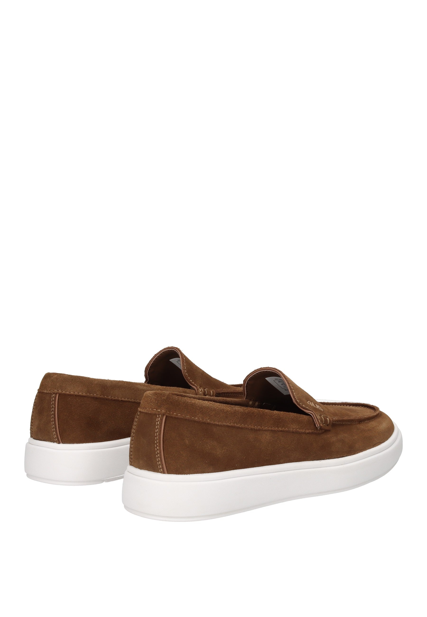 HM25045-01 Mocassino PACIOTTI 4US in brown suede with white rubber sole, offering elegance and comfort.