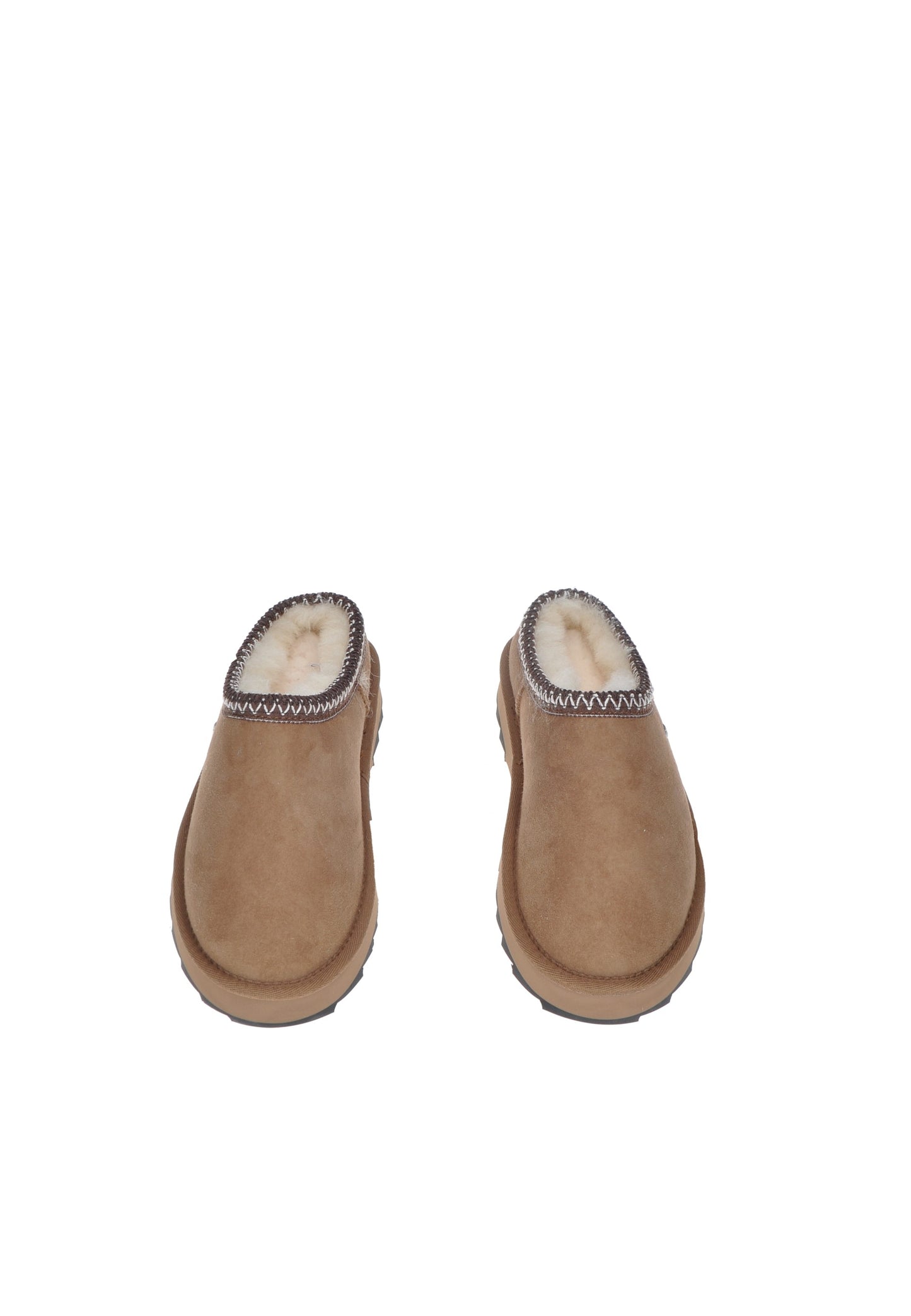 W13179 Sabot EMU AUSTRALIA in tan color with soft wool lining and rubber sole for comfort and style.