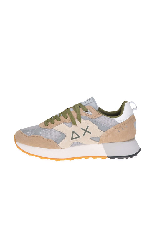 Z35115 SUN68 sneaker in suede and fabric, featuring lace closure and rubber sole for comfort and grip.