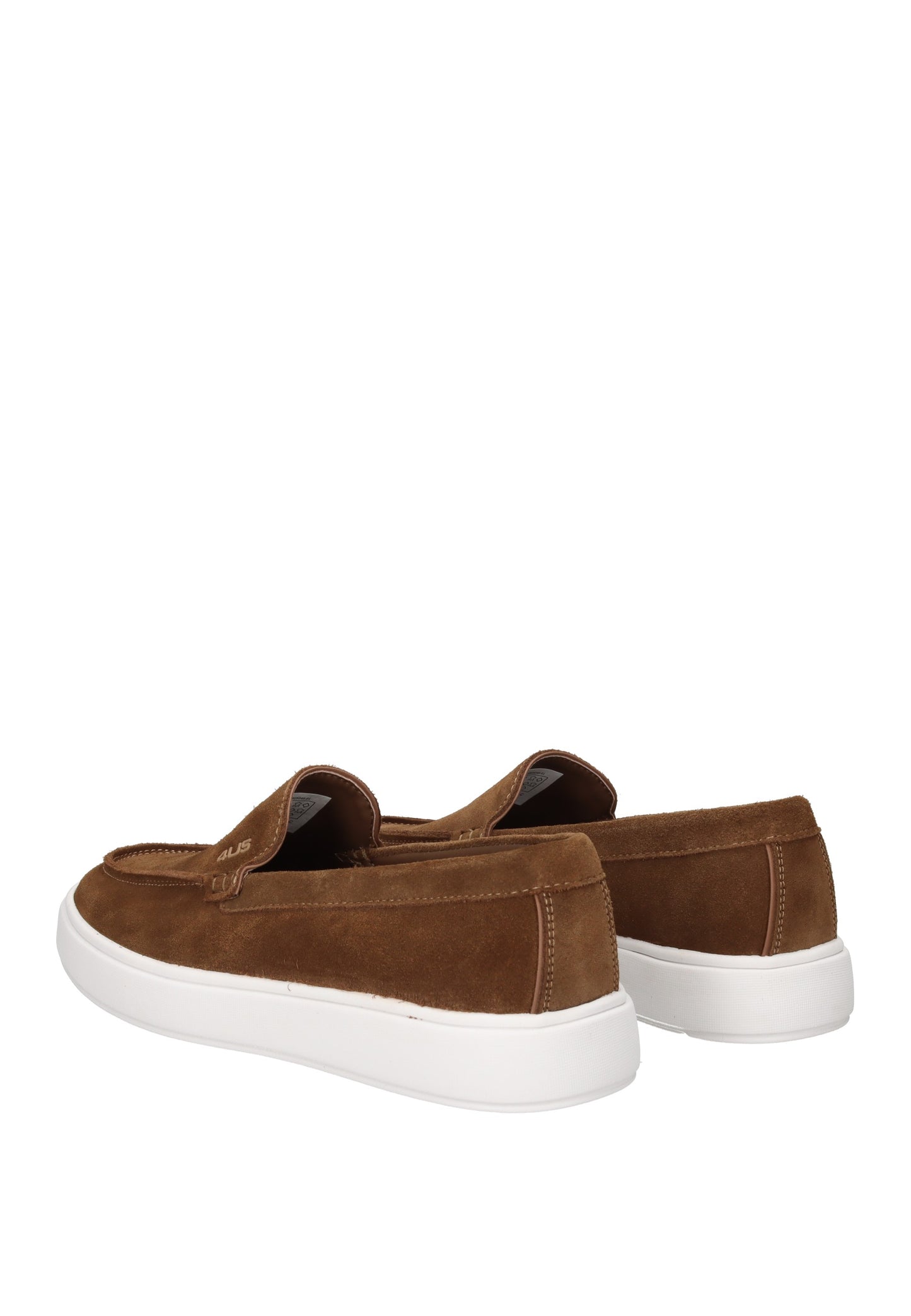 HM25045-01 Mocassino PACIOTTI 4US brown suede shoes with white rubber sole, stylish and comfortable design.