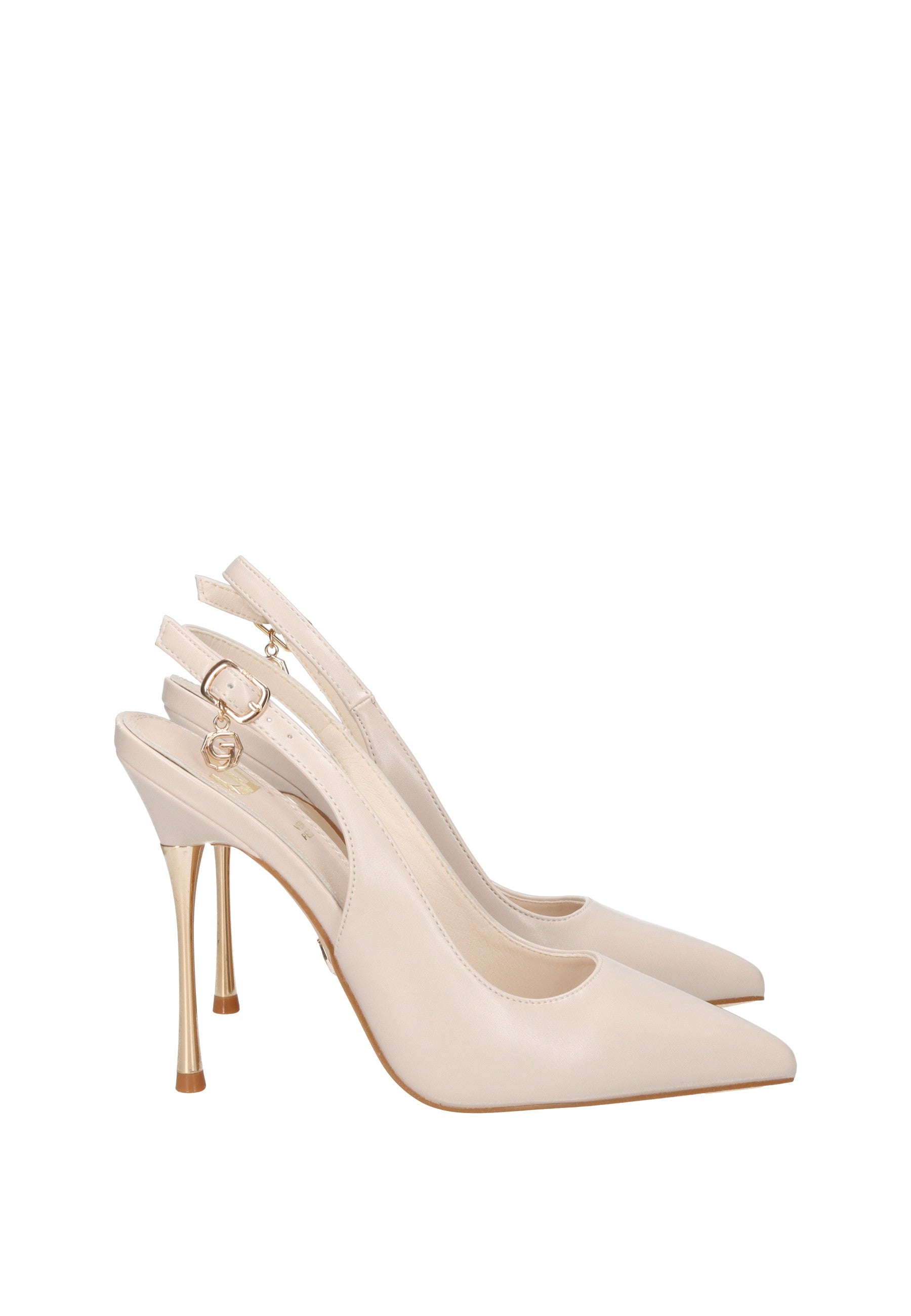 GP907 Decollete aperto dietro GOLD&GOLD elegante décolleté in ecopelle con tacco alto 11 cm.