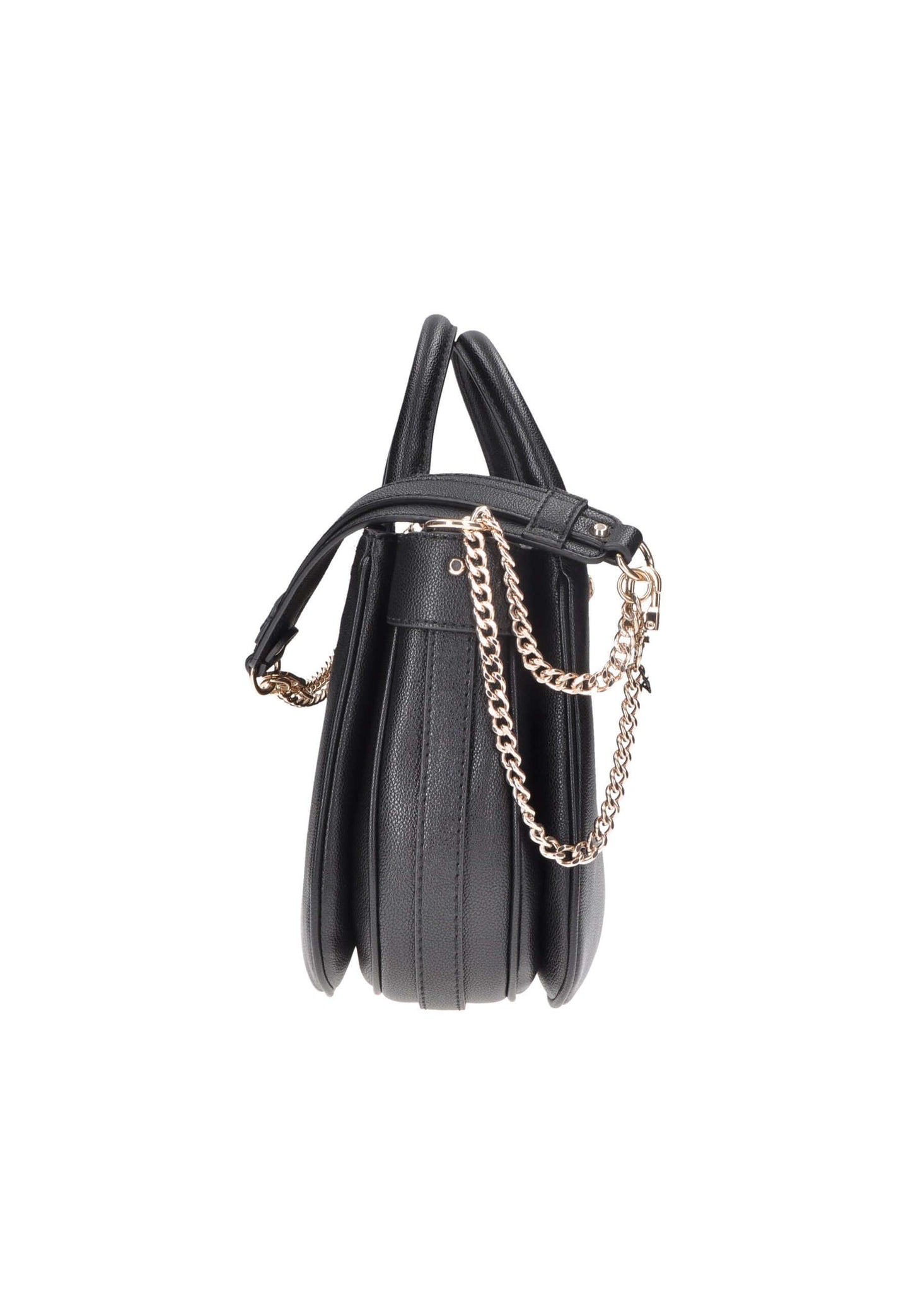 Borsa a mano GUESS Fedora in ecopelle nera con tracolla e cerniera, dimensioni 28x21x11 cm.