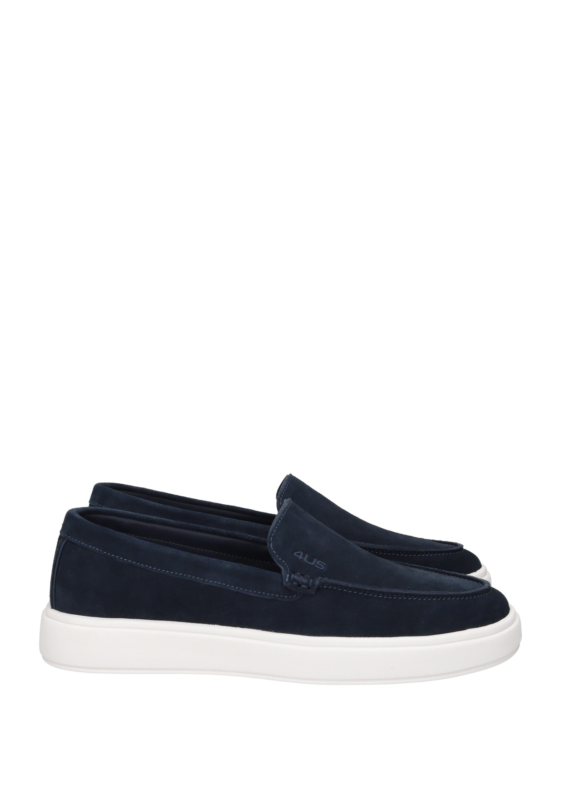 HM25045-01 Mocassino PACIOTTI 4US in camoscio blu, elegante e comodo per ogni giorno.