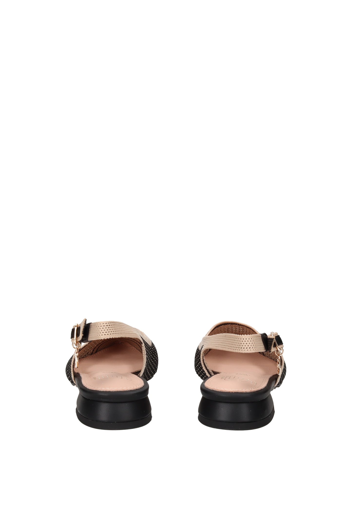 GK228 Ballerina GOLD&GOLD shoes back view with ankle strap and cushioned footbed.