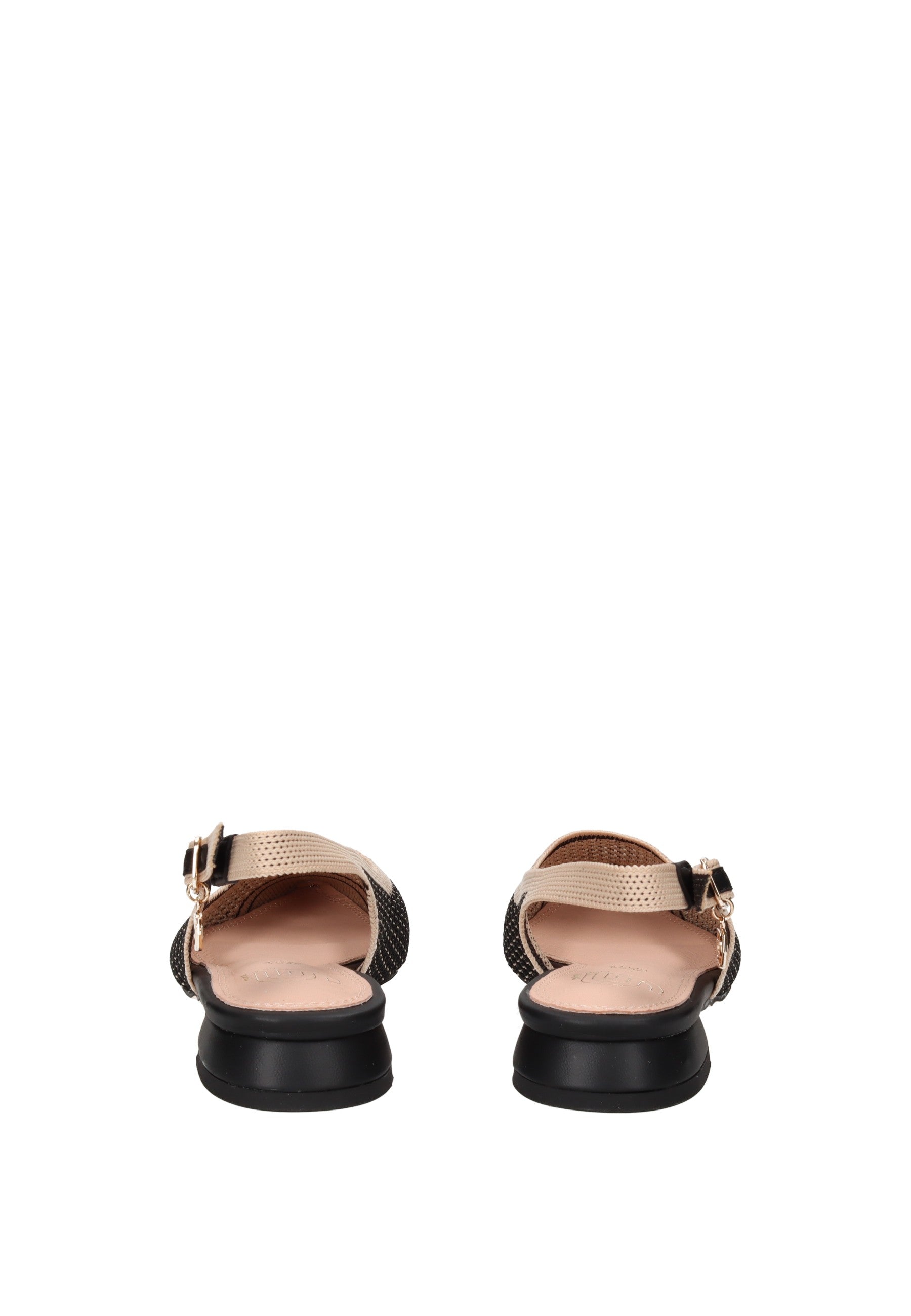 GK228 Ballerina GOLD&GOLD shoes back view with ankle strap and cushioned footbed.
