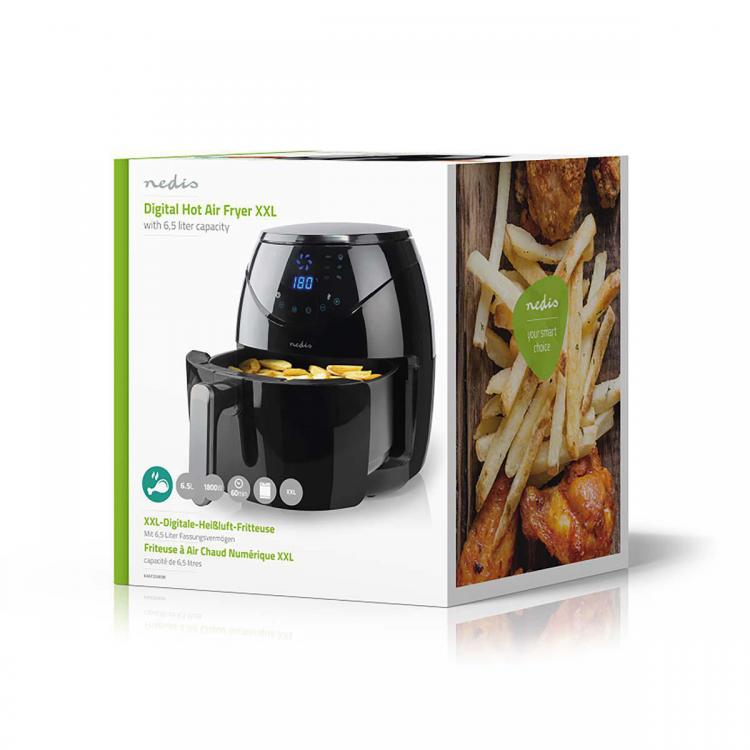 Nedis 6,5-Liter-Digital-Heißluftfritteuse mit Backofen und Timer, 1800 W
