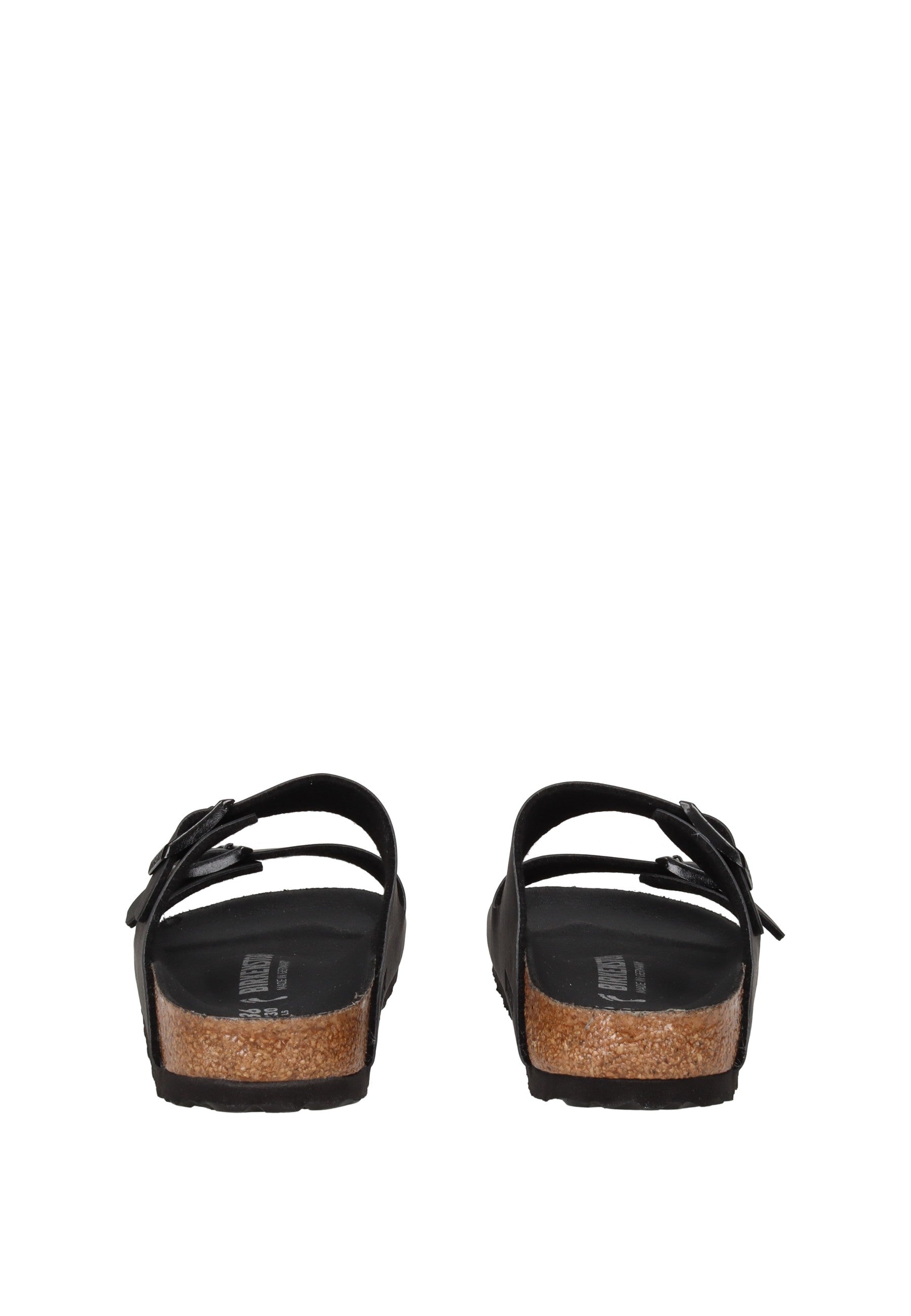1019069 Sandalo BIRKENSTOCK view of the back, featuring adjustable straps and a cork-latex footbed.