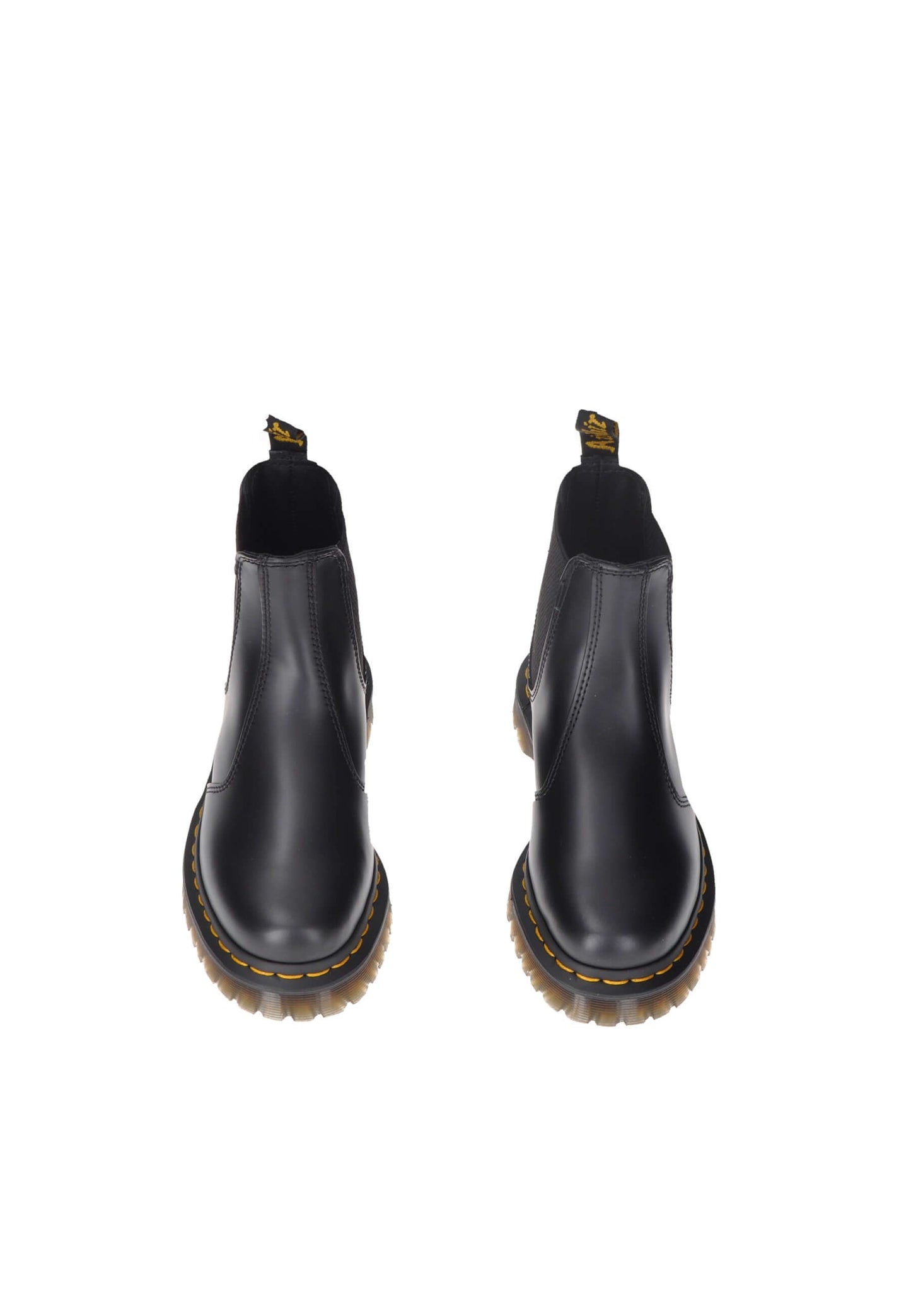 Black Dr. Martens 2976 Bex boots featuring elastic closure and cushioned leather insole for comfort.