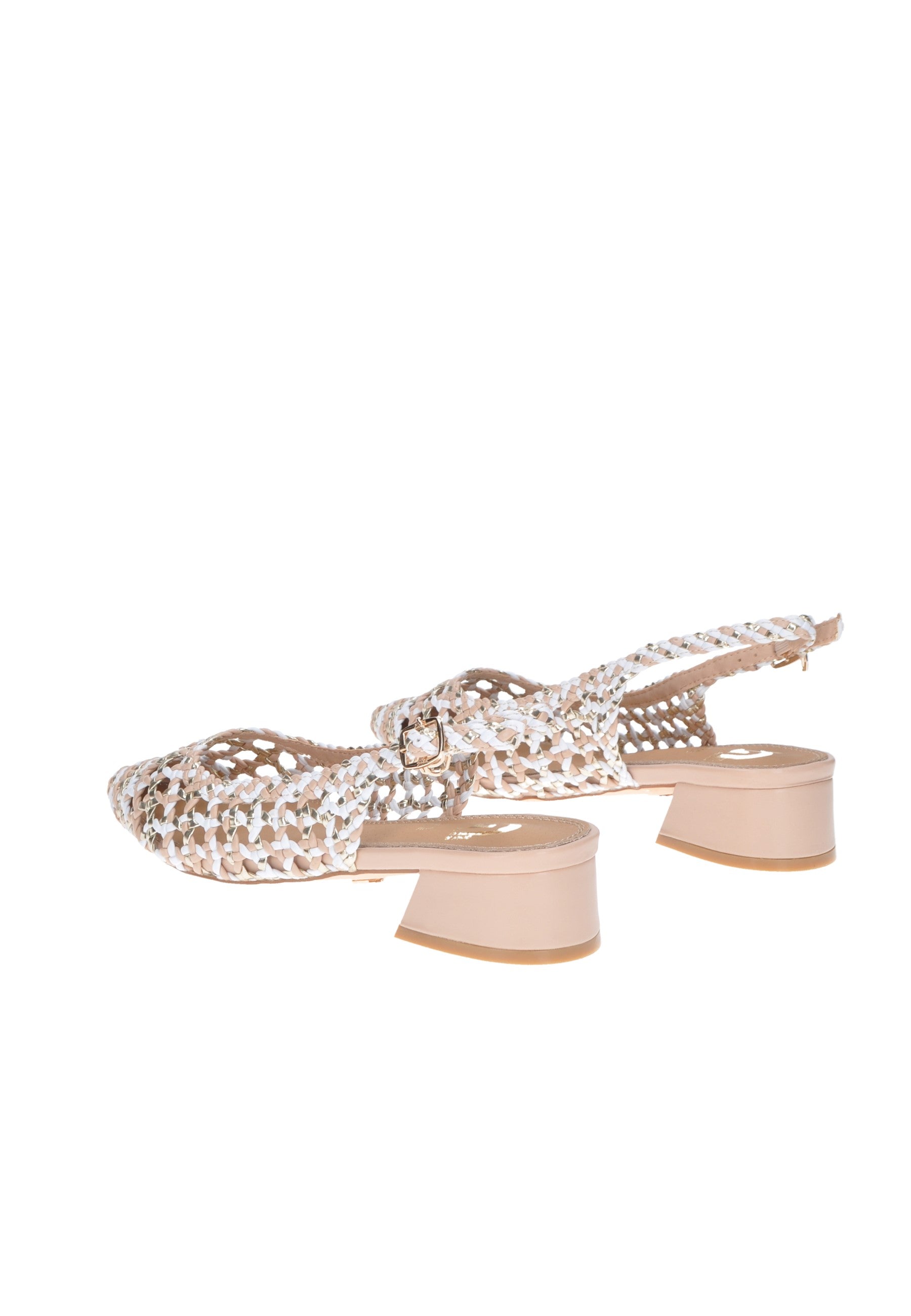 Elegante sandalo Ires GOLD&GOLD in ecopelle con tacco alto e chiusura a cinturino, dettagli raffinatissimi.