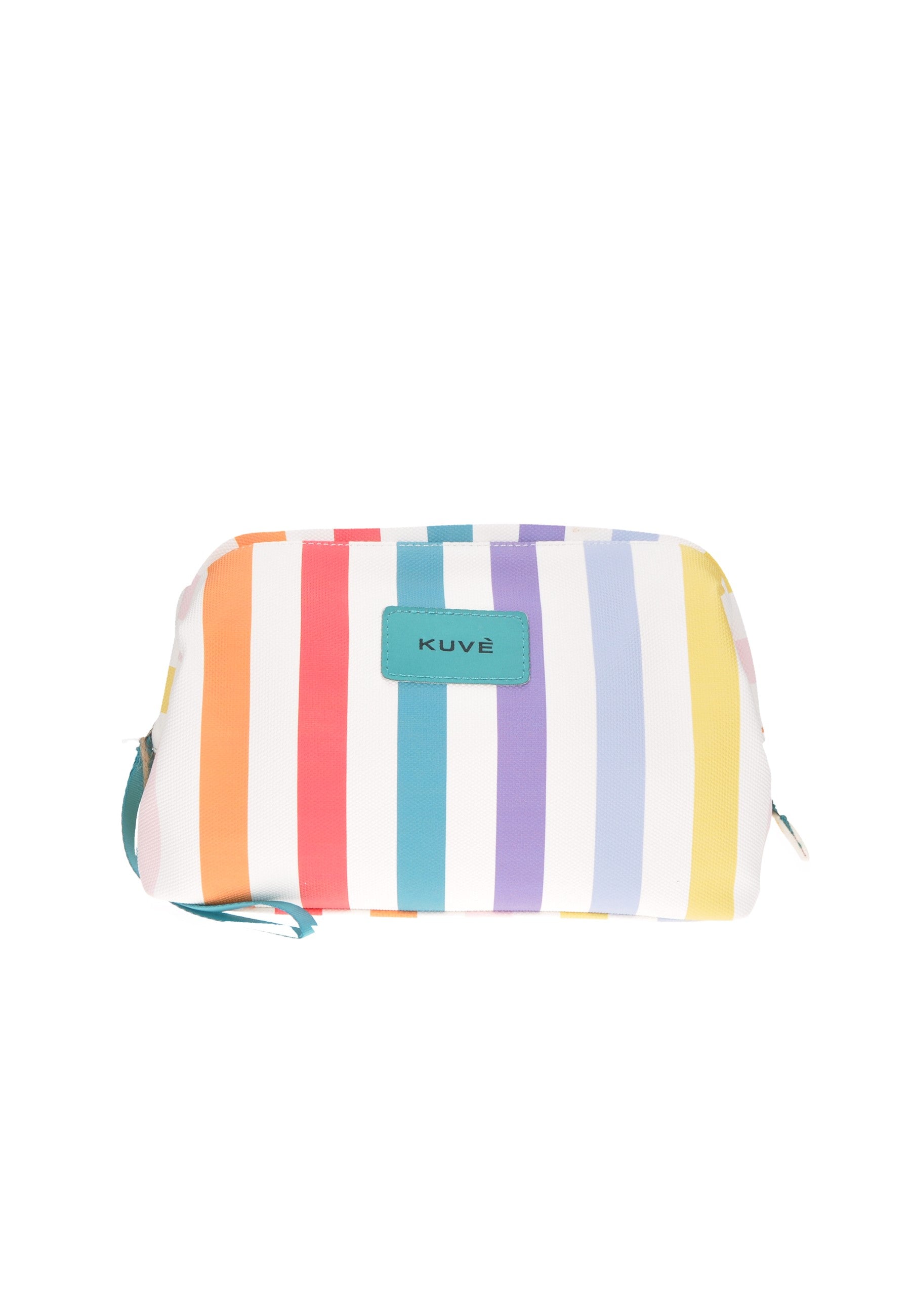 KBE31A661 Pochette KUVE' in colorful stripes, ideal for beach lunches and as a mini cooler bag, dimensions 24x17x13 cm.