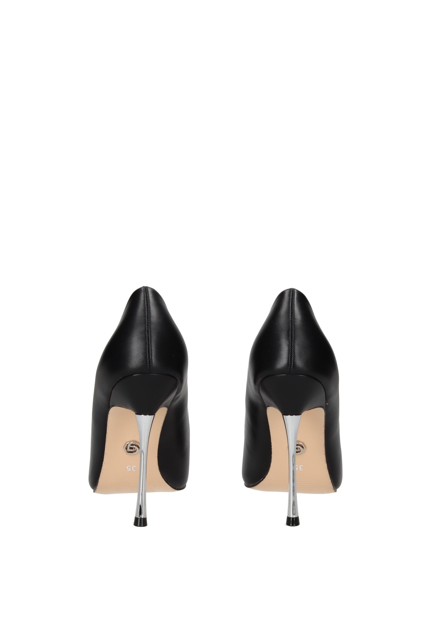 GP846 Decollete GOLD&GOLD black high heels with sleek design and shiny stiletto heel.