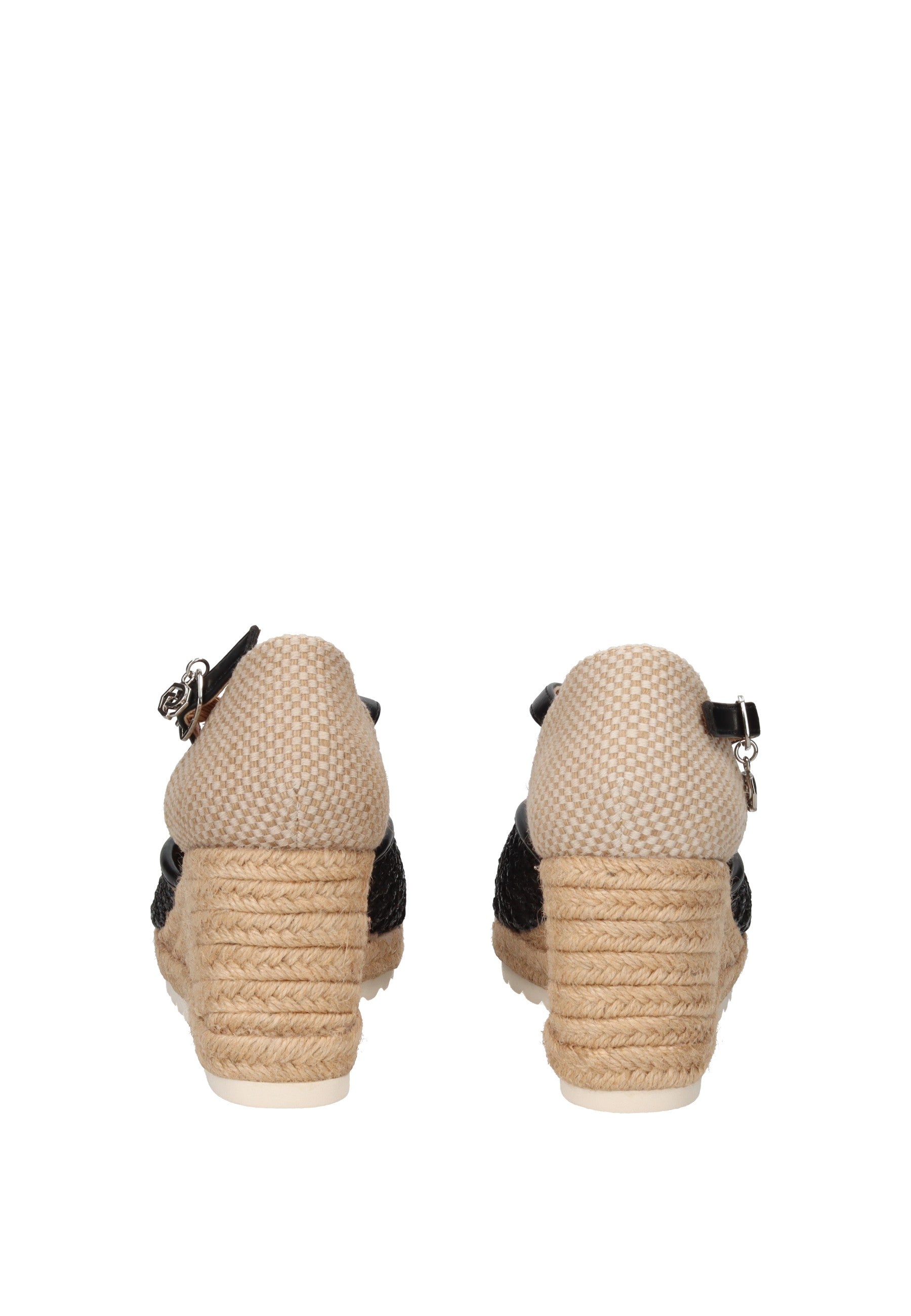 GH112 Espadrillas GOLD&GOLD back view showcasing adjustable ankle strap and high wedge design in summer style.