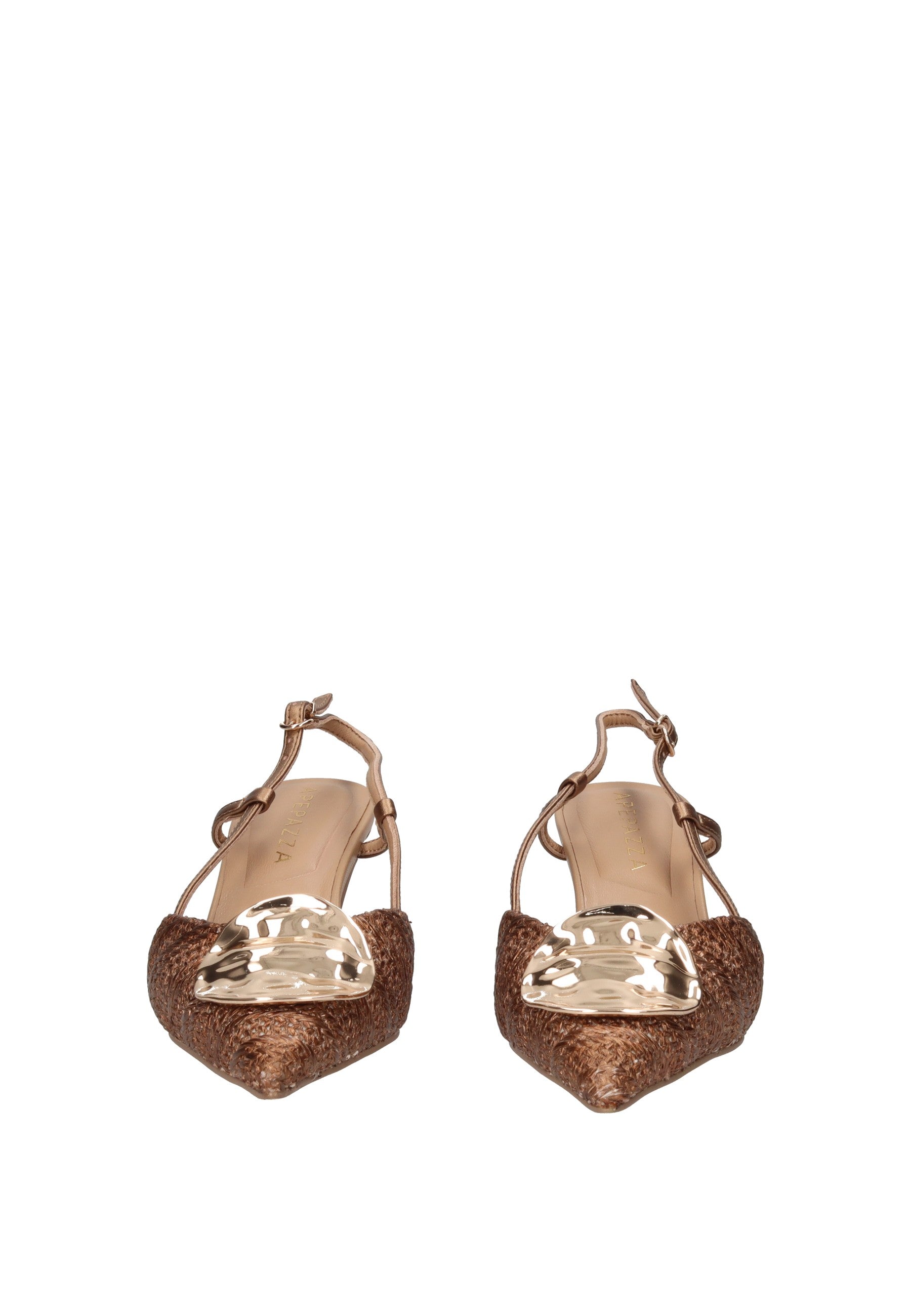 S6GLOW05/RAF Decollete aperto dietro APEPAZZA con cinturino e accessorio metallico.