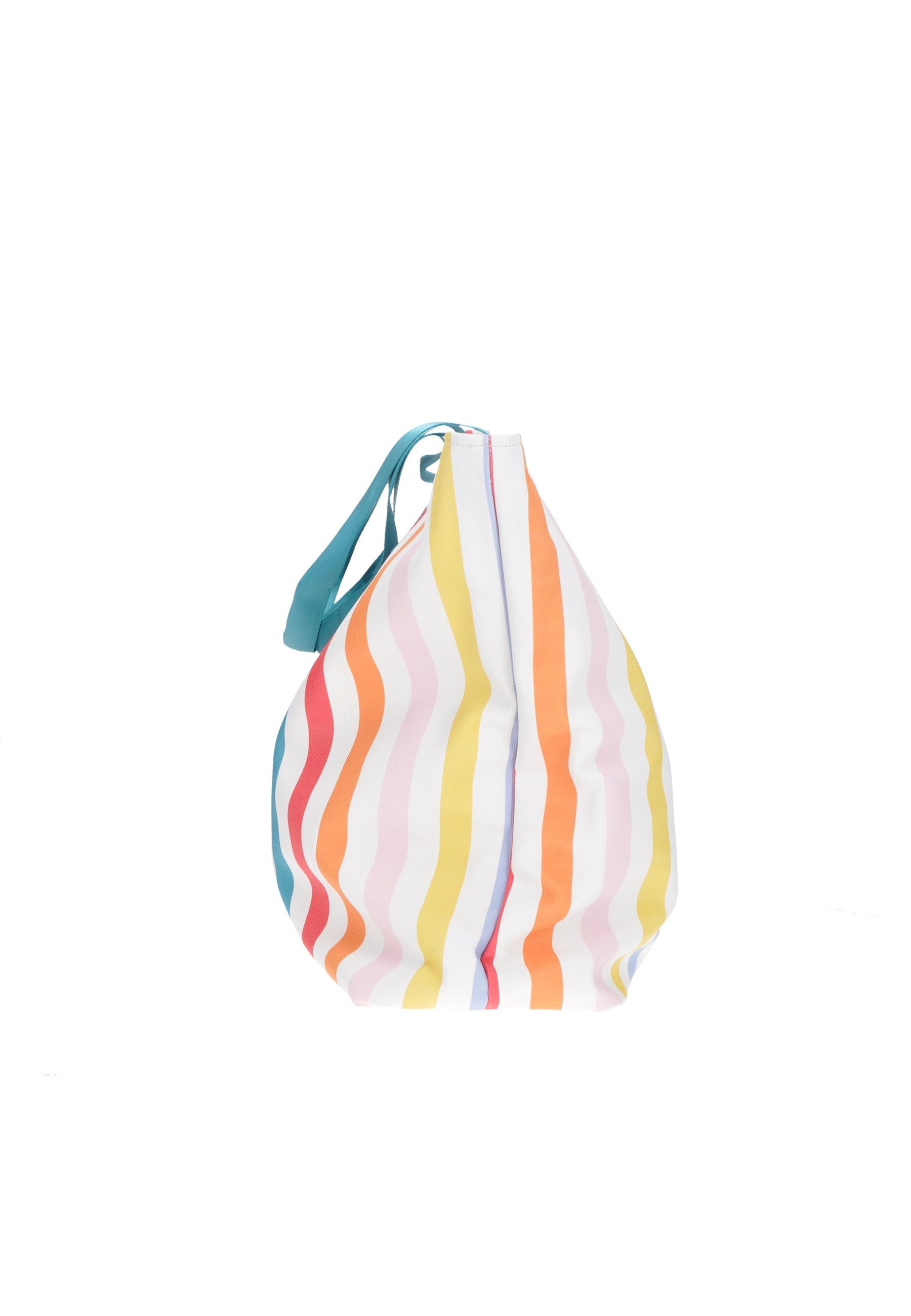 KBS31A01 Shopping KUVE' ecopelle bag with colorful stripes for beach and shopping, dimensions 55x40x15 cm.