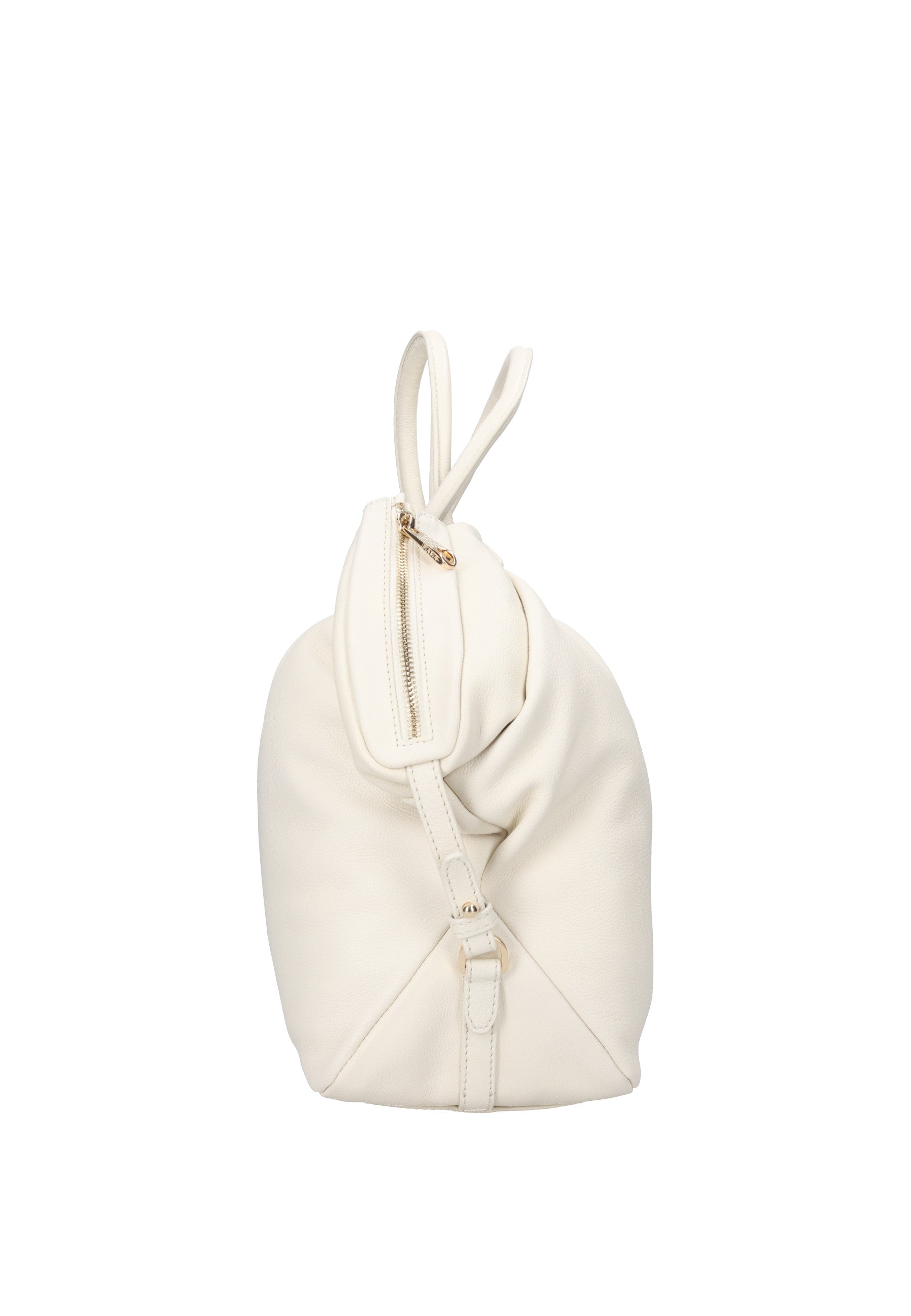 BIBP9E701 Borsa a mano FRANCESCO BIASIA in pelle nappa bianca con chiusura zip e tracolla regolabile.