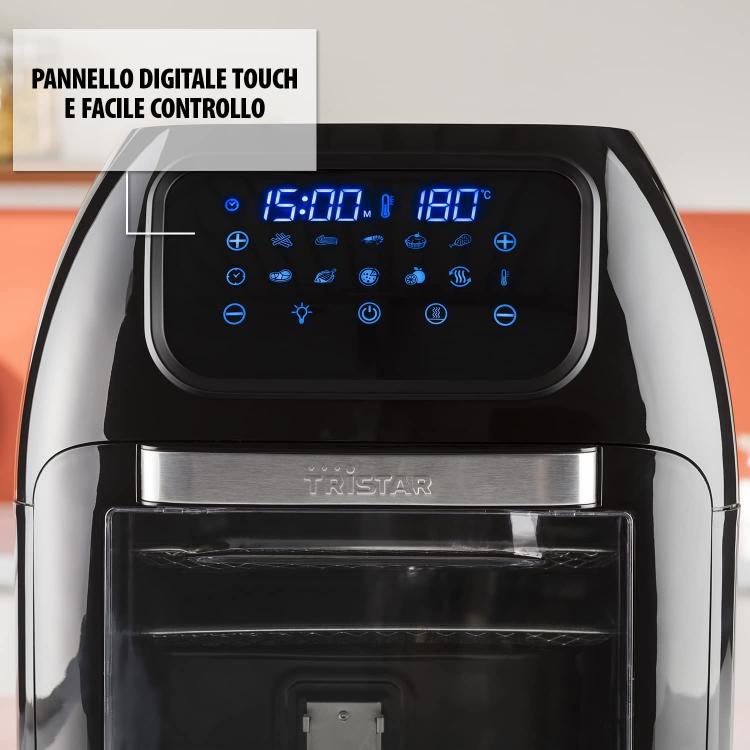 Tristar Heißluftfritteuse XXL 10 Liter 4-in-1 1800W Digitalanzeige 6964 Schwarzer Backofen 