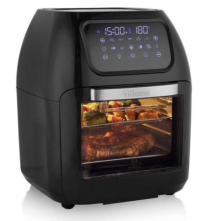 Tristar Heißluftfritteuse XXL 10 Liter 4-in-1 1800W Digitalanzeige 6964 Schwarzer Backofen 