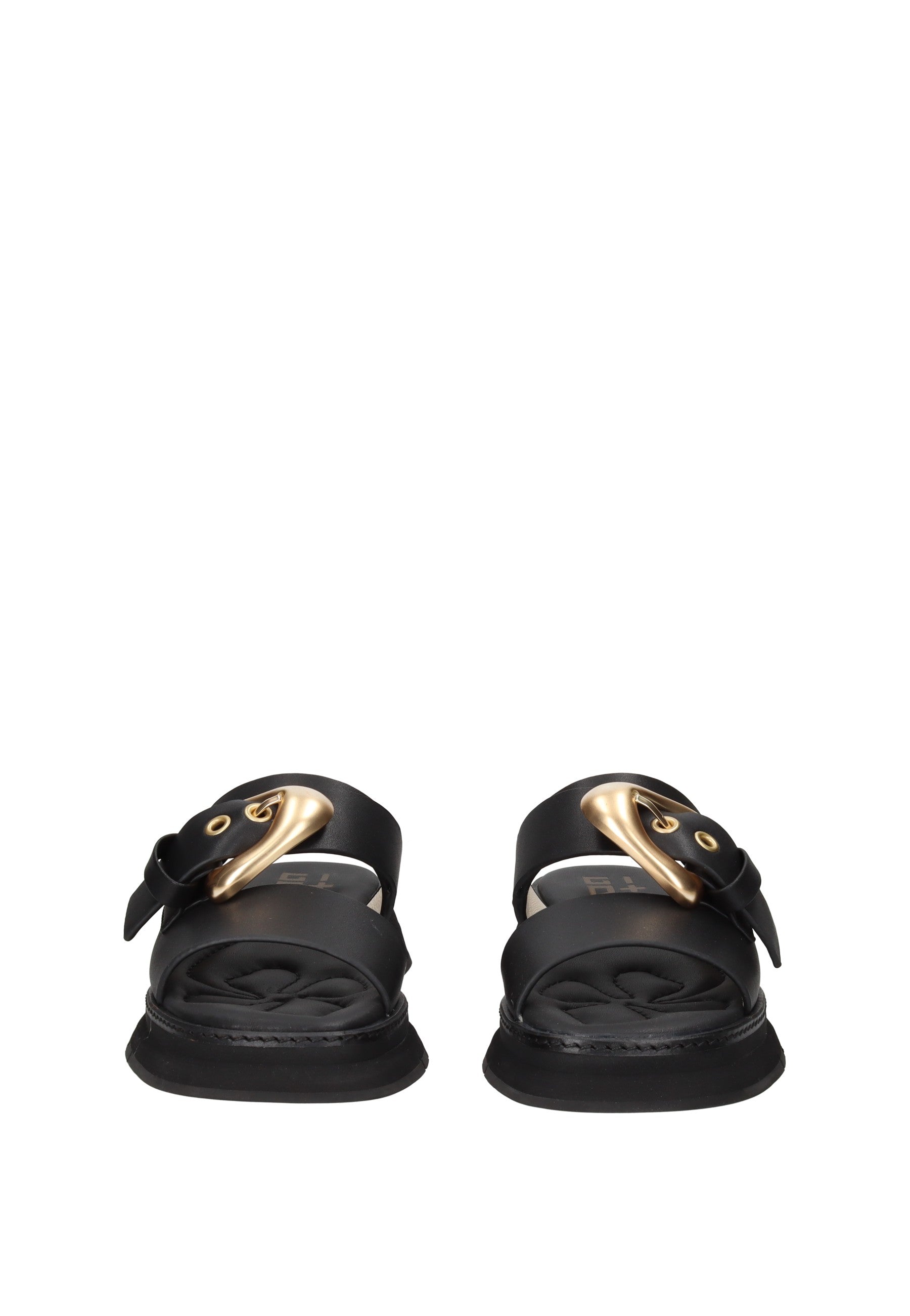 MALVA01A Sandalo GIO + in pelle nera con fibbia elegante, ideale per l'estate e il comfort quotidiano.