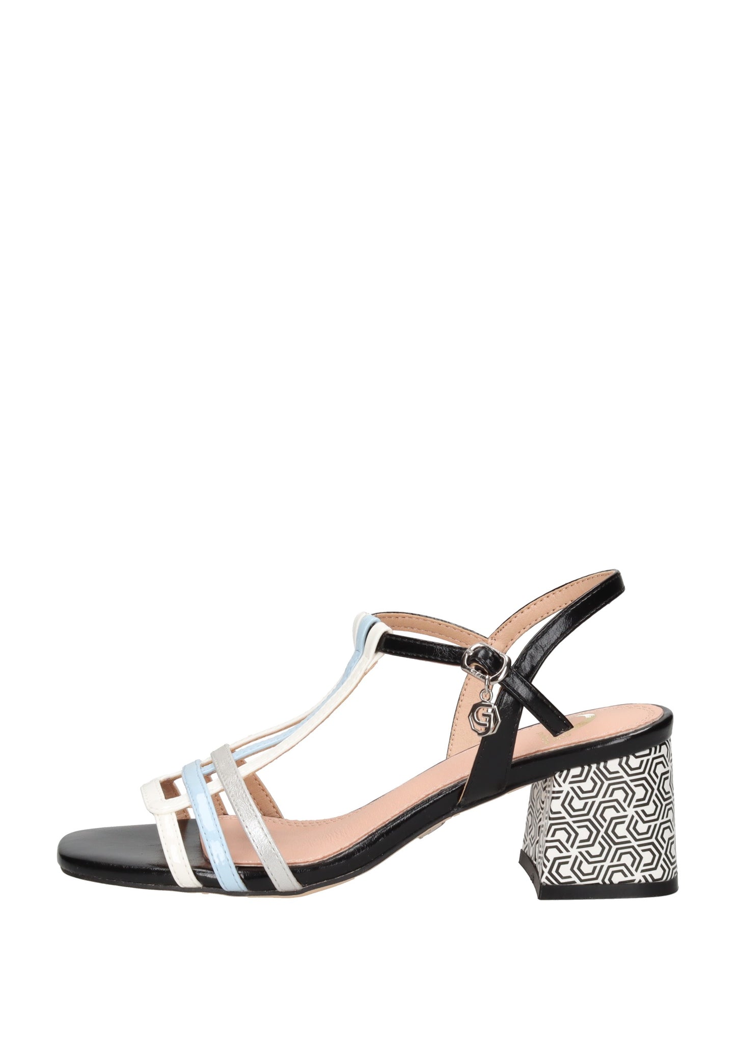 Sandalo ecopelle alto eleganza con chiusura a cinturino e tacco rinforzato, ideale per l'estate.