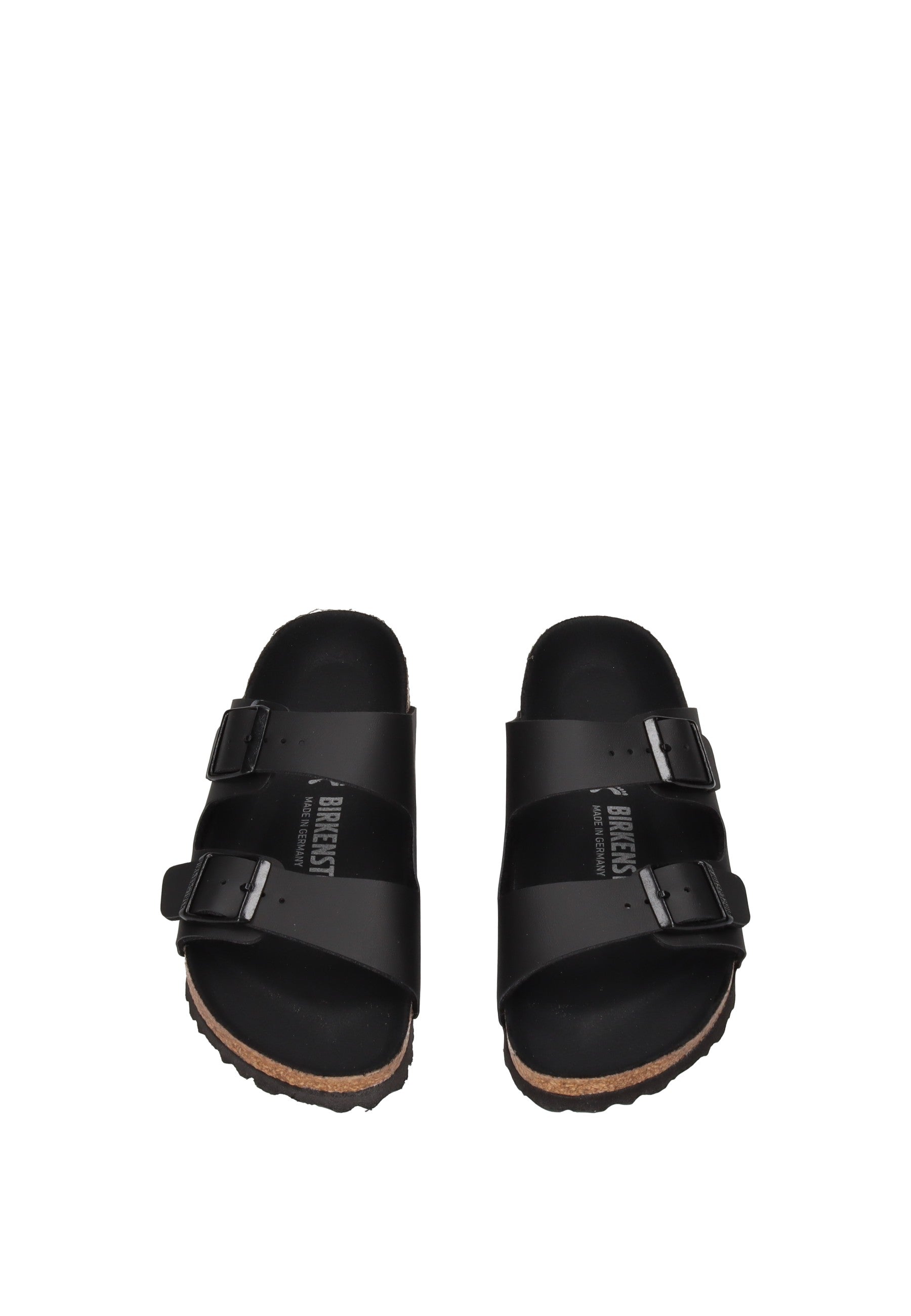 1019069 Sandalo BIRKENSTOCK black Arizona sandals with adjustable metal buckles and anatomical cork-latex footbed.