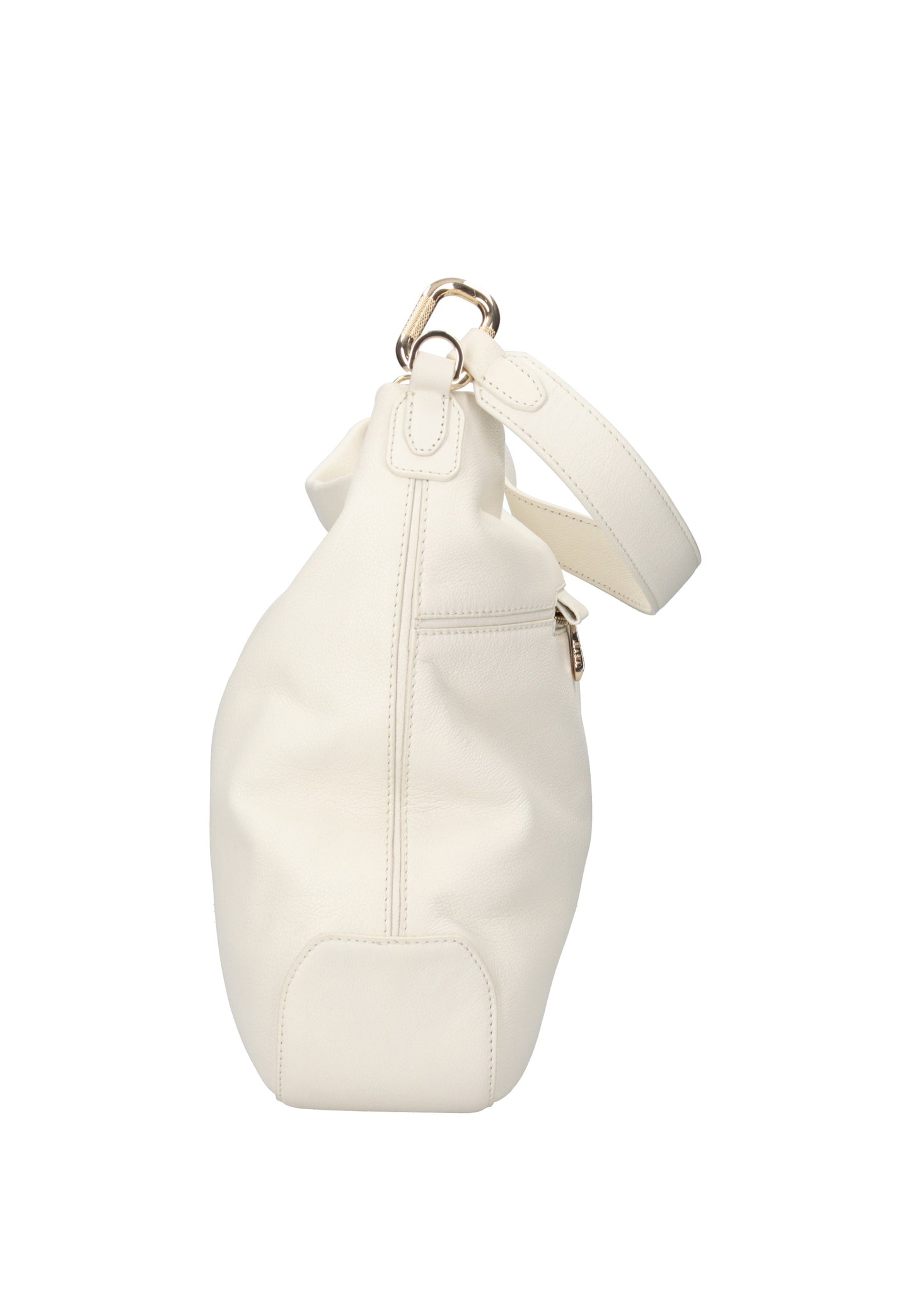 BIBP9E502 Borsa a spalla FRANCESCO BIASIA in pelle nappa bianca con tracolla regolabile.