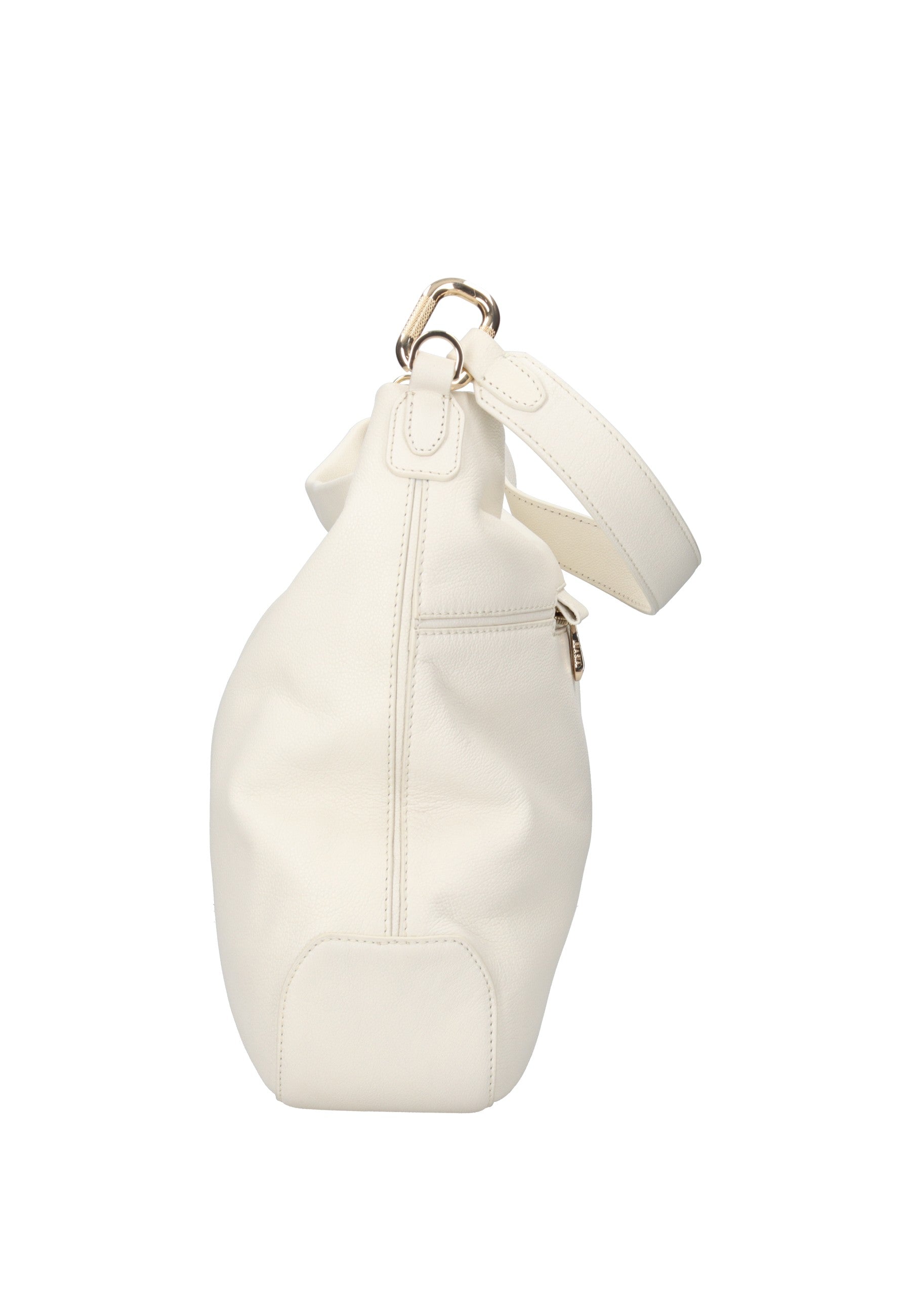 BIBP9E502 Borsa a spalla FRANCESCO BIASIA in pelle nappa bianca con tracolla regolabile.
