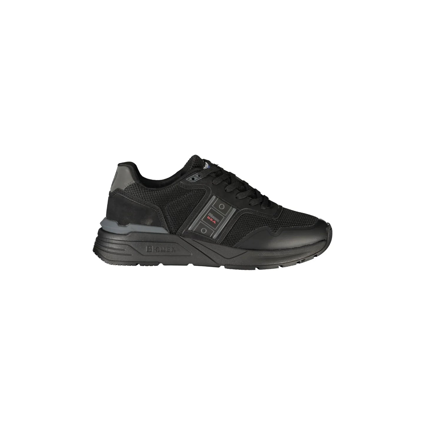 Schwarze Herren-Sneaker von BLAUER mit Schnürsenkeln und kontrastierenden Details