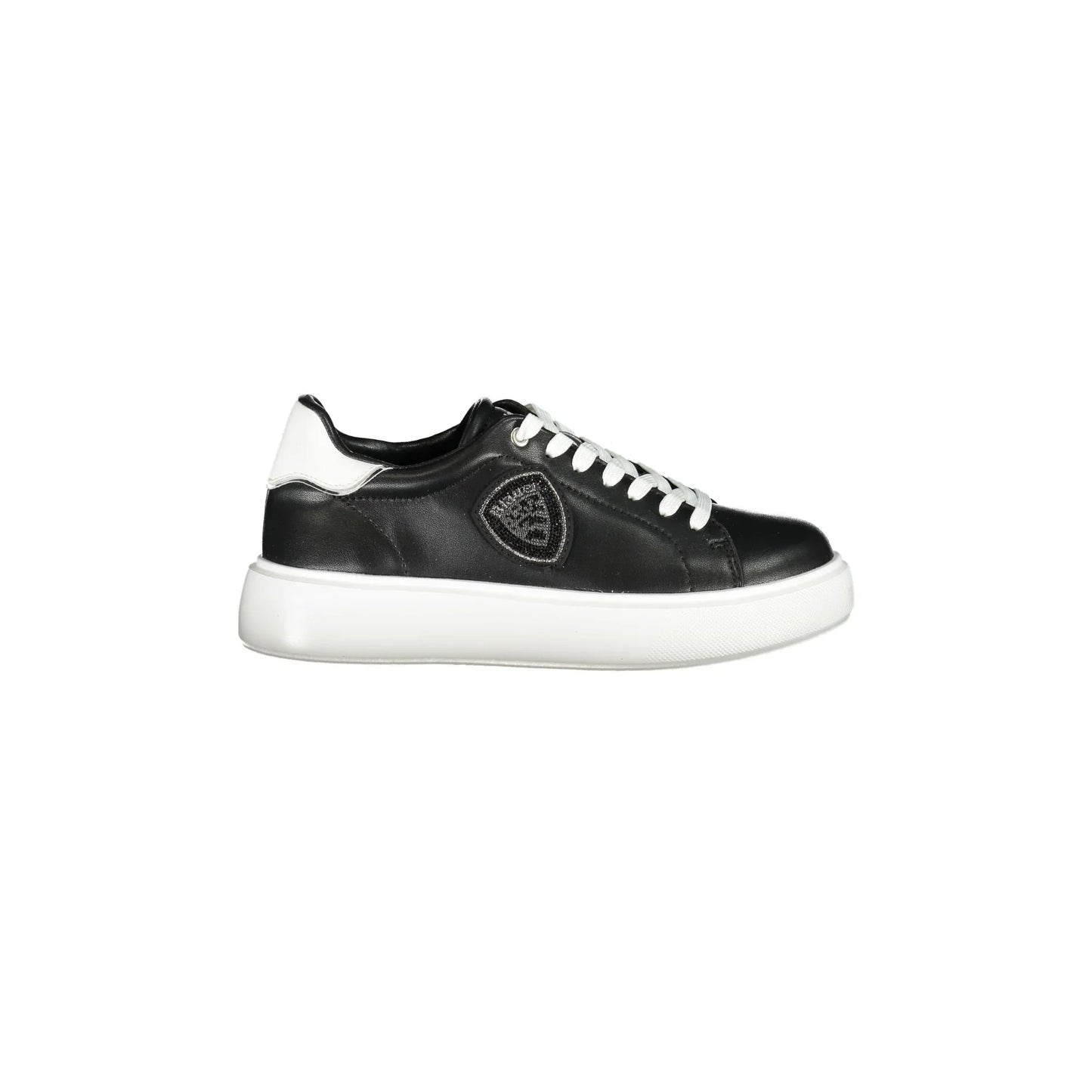 BLAUER Scarpe Sportive Donna Nere con Strass e Dettagli Bianchi