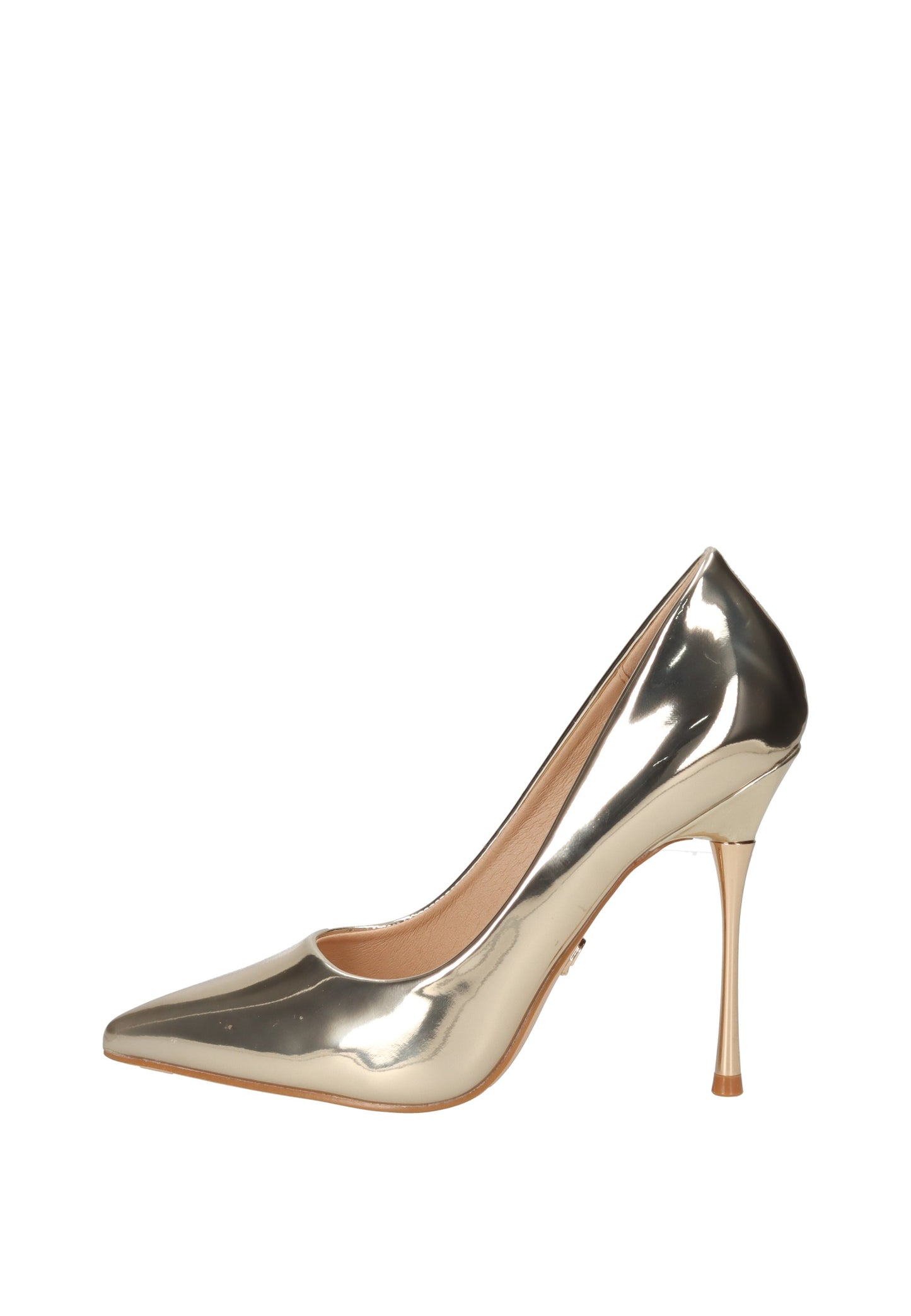 GP846-1 Decollete GOLD&GOLD metallic high heel shoe with 11 cm stiletto heel and eco-friendly design.
