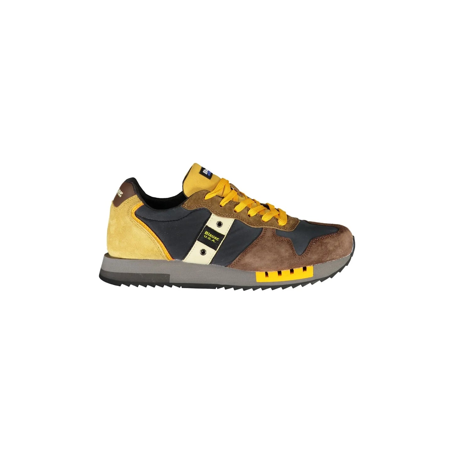 BLAUER Men's Brown Lace-Up Sneakers with Logo