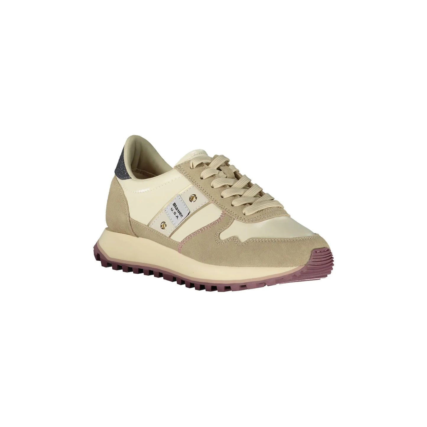 Beigefarbene Damen-Sneaker von BLAUER mit Schnürsenkeln und kontrastierenden Details