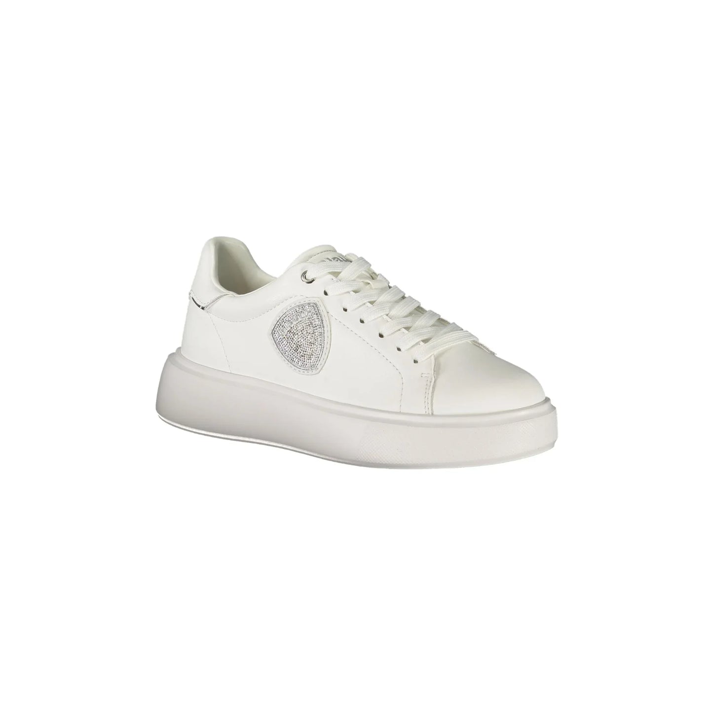 BLAUER Sneakers Donna Bianche con Lacci e Dettagli a Contrasto