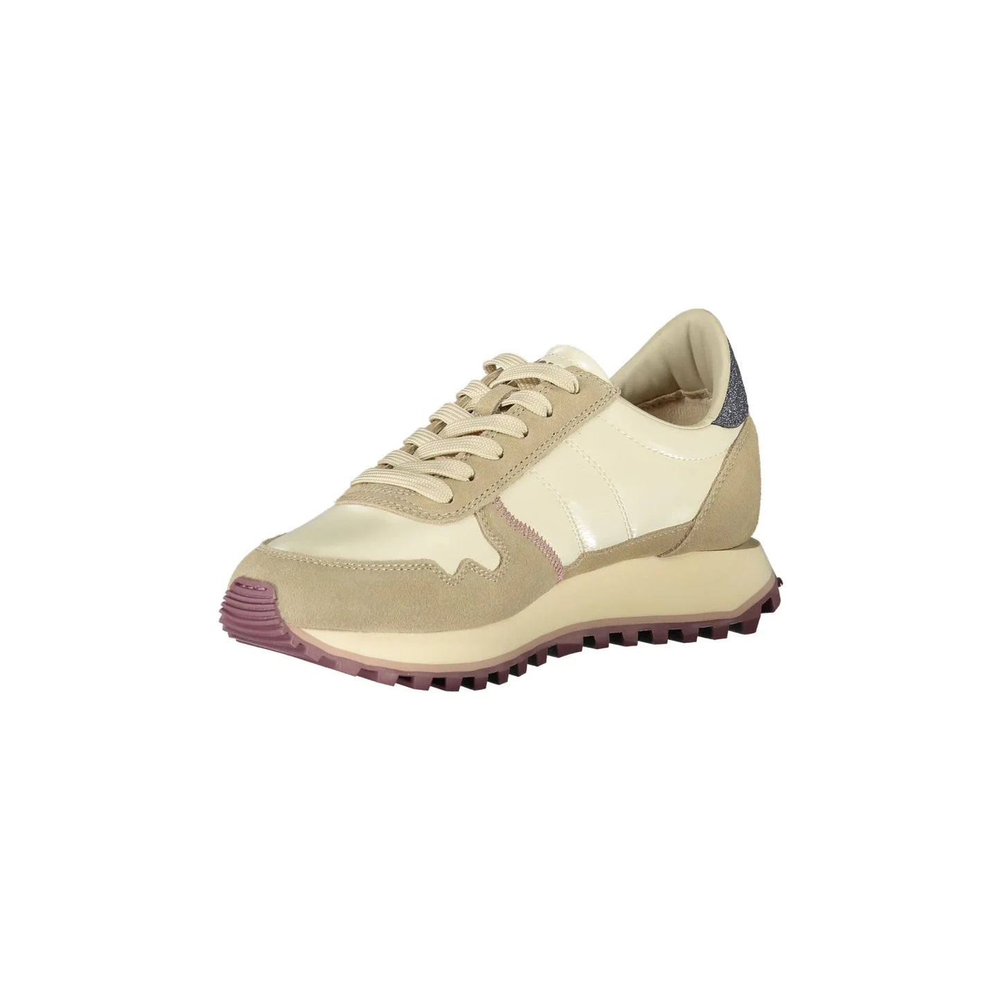 Beigefarbene Damen-Sneaker von BLAUER mit Schnürsenkeln und kontrastierenden Details
