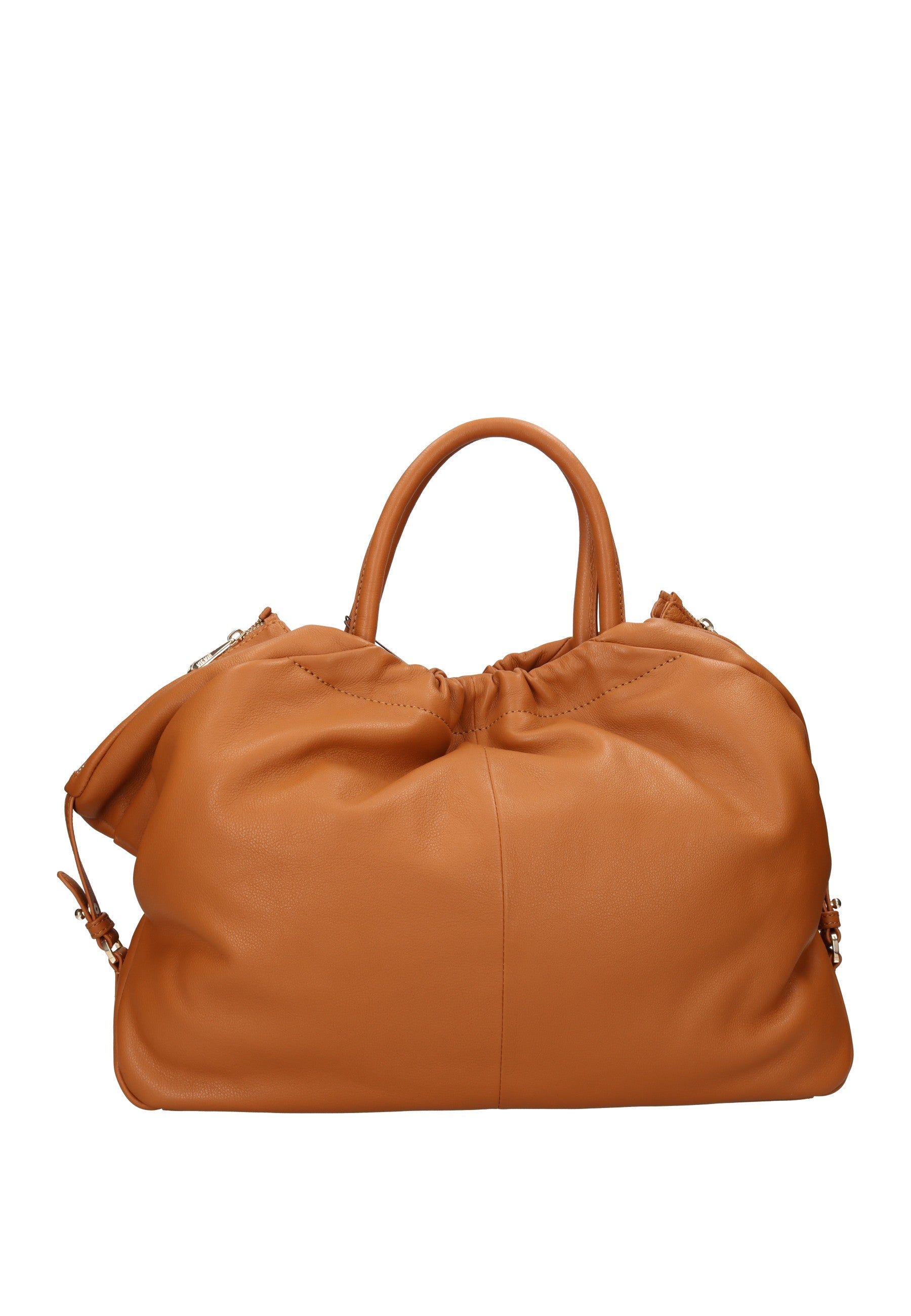 BIBP9E701 Borsa a mano FRANCESCO BIASIA in pelle nappa color cuoio, elegante e versatile per ogni occasione.