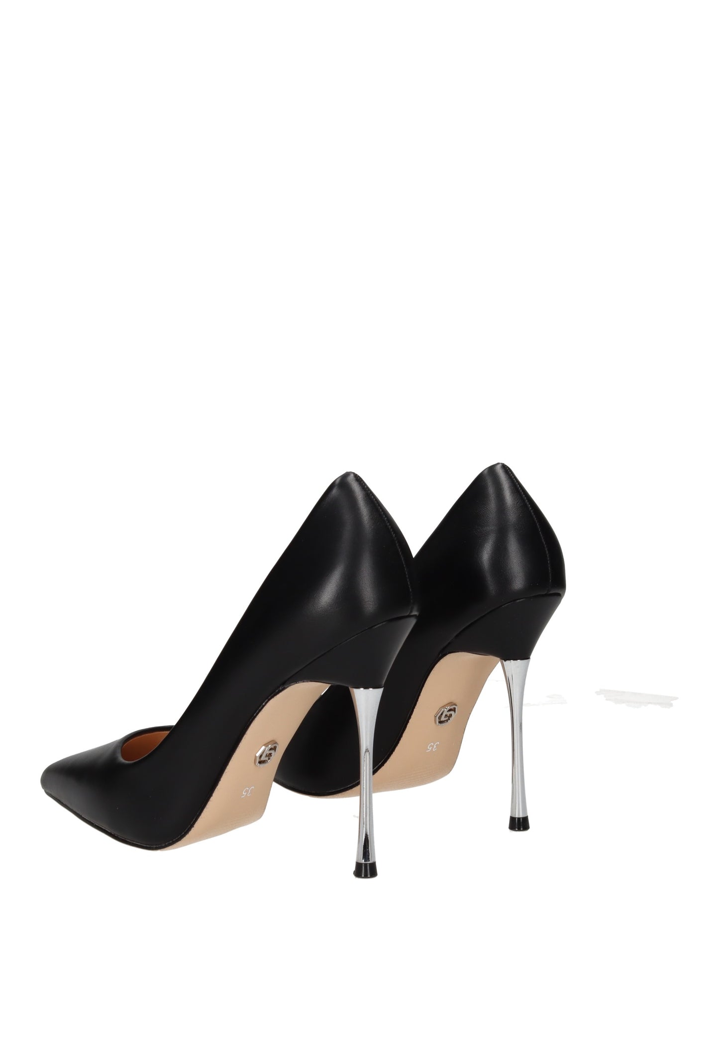 GP846 Decollete GOLD&GOLD black high heels with elegant pointed toes and shiny stiletto heels.