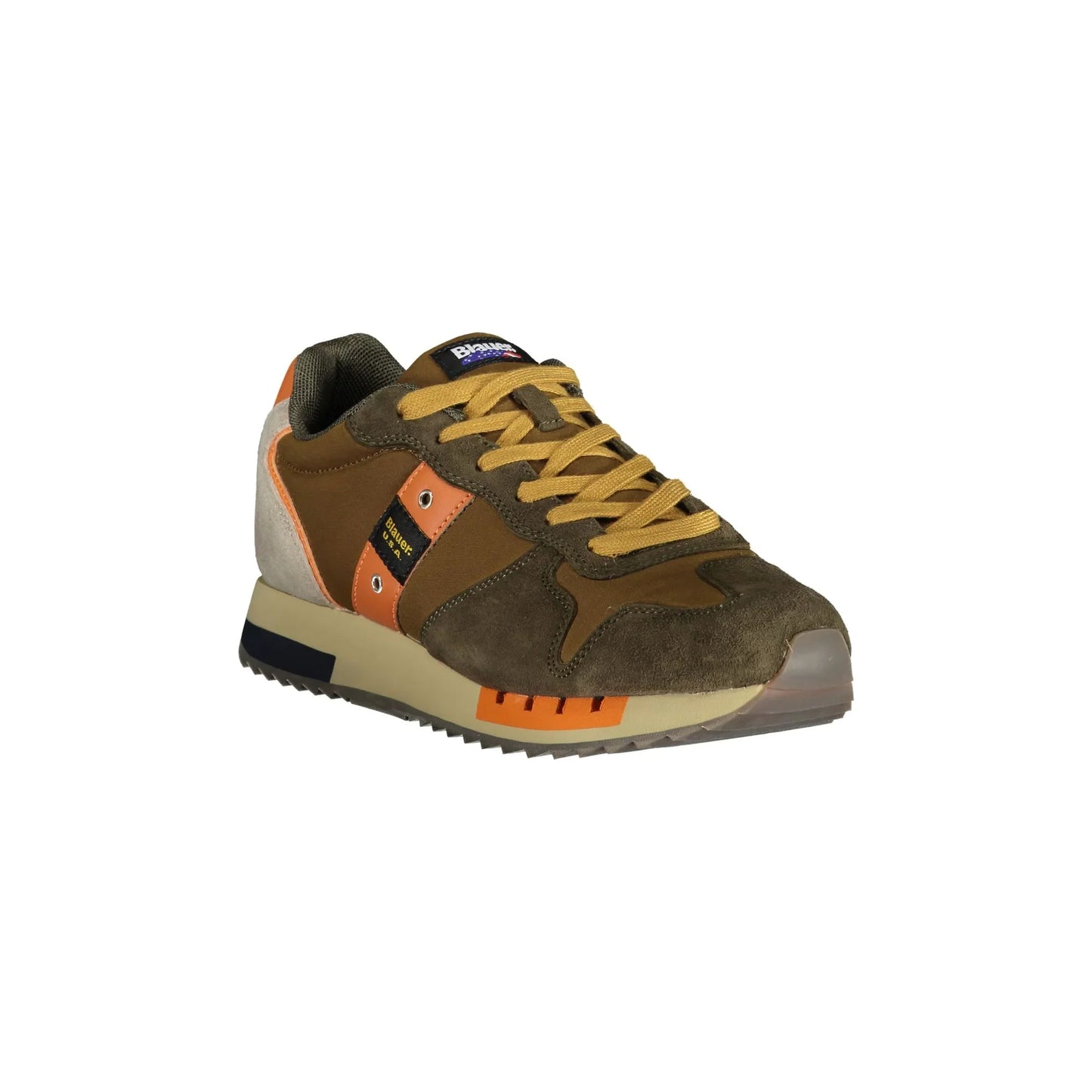 BLAUER Men's Brown Sports Shoes with Contrasting Details