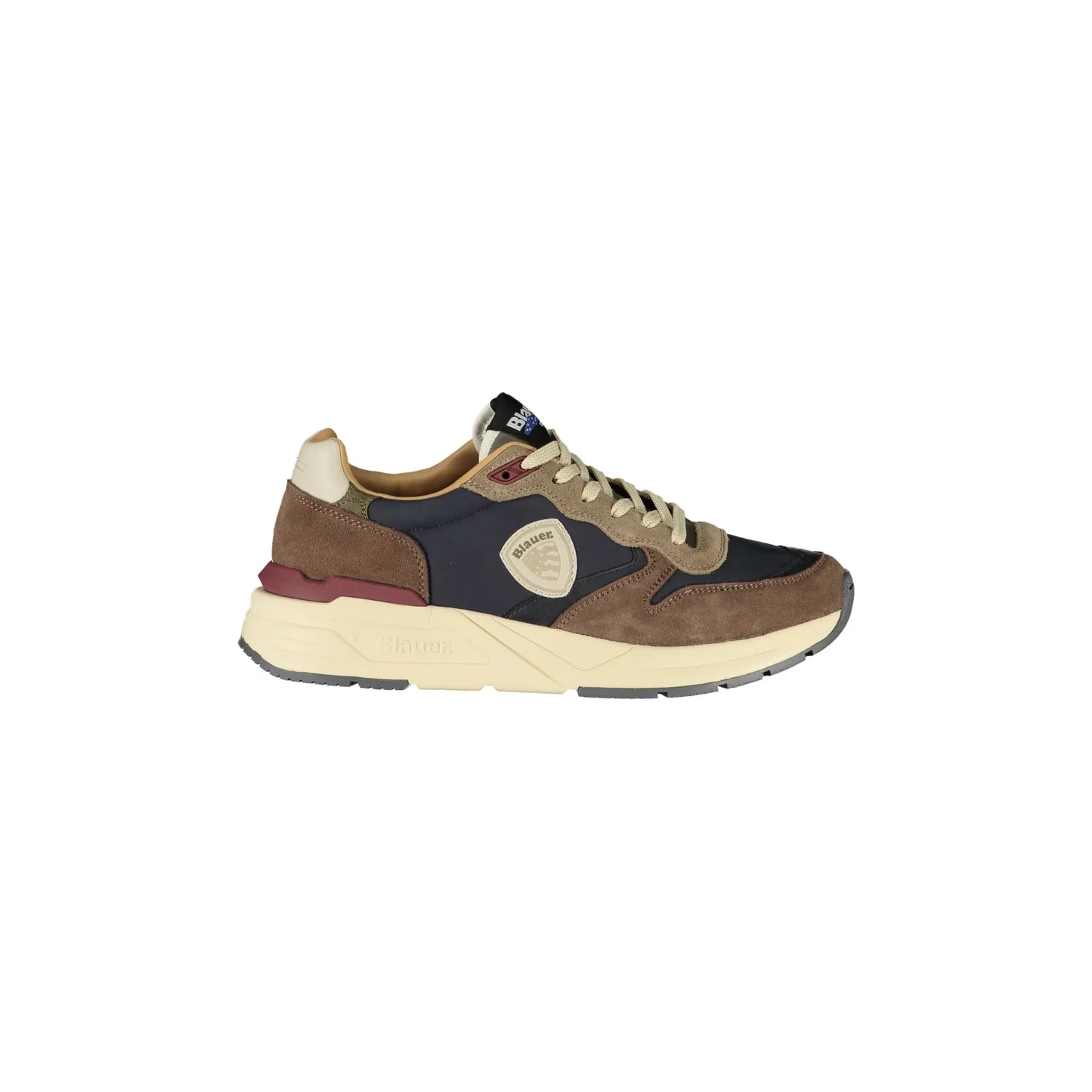 BLAUER Sneakers Uomo Blu con Lacci e Dettagli a Contrasto