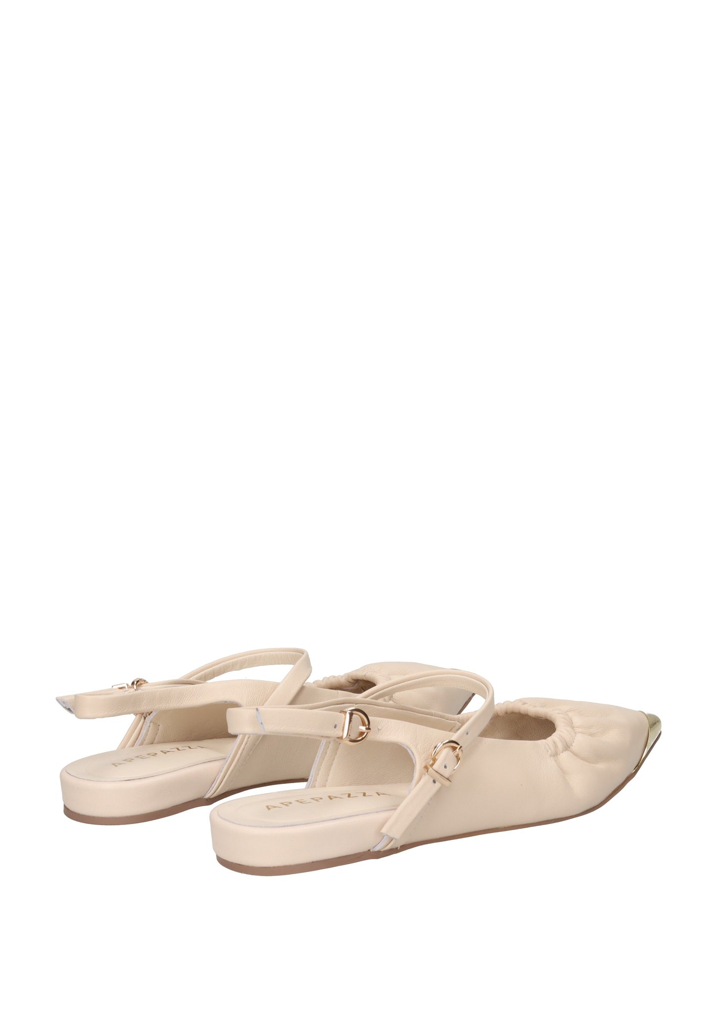 S6PETAL01/LEA Ballerina APEPAZZA, ballerina in pelle con doppia chiusura e tacco alto di 2 cm.