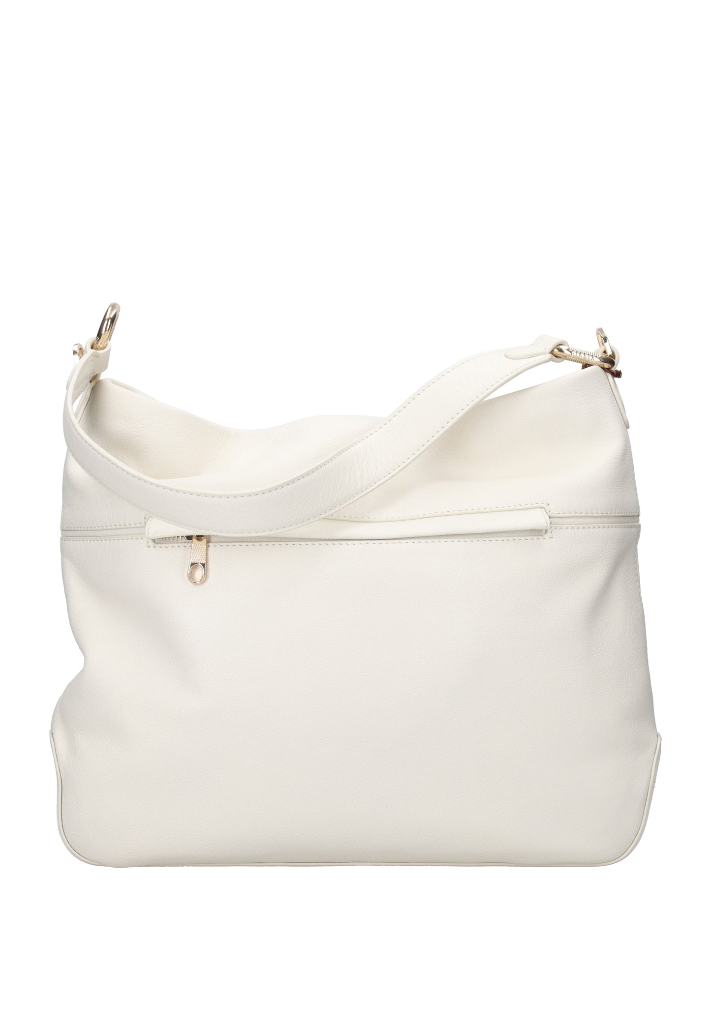 BIBP9E502 Borsa a spalla FRANCESCO BIASIA in pelle nappa bianca con tracolla regolabile e chiusura a cerniera.