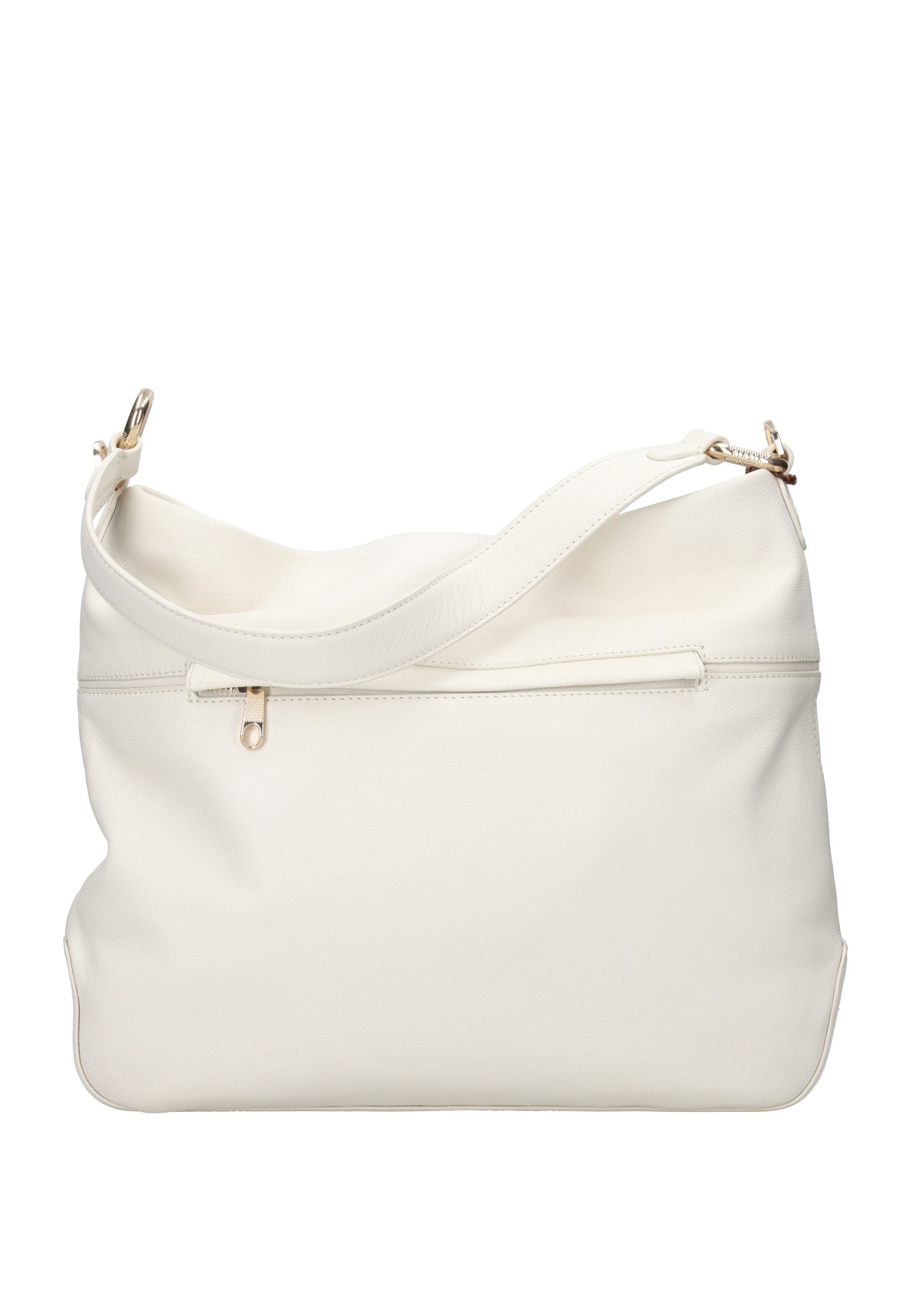 BIBP9E502 Borsa a spalla FRANCESCO BIASIA in pelle nappa bianca con tracolla regolabile e chiusura a cerniera.