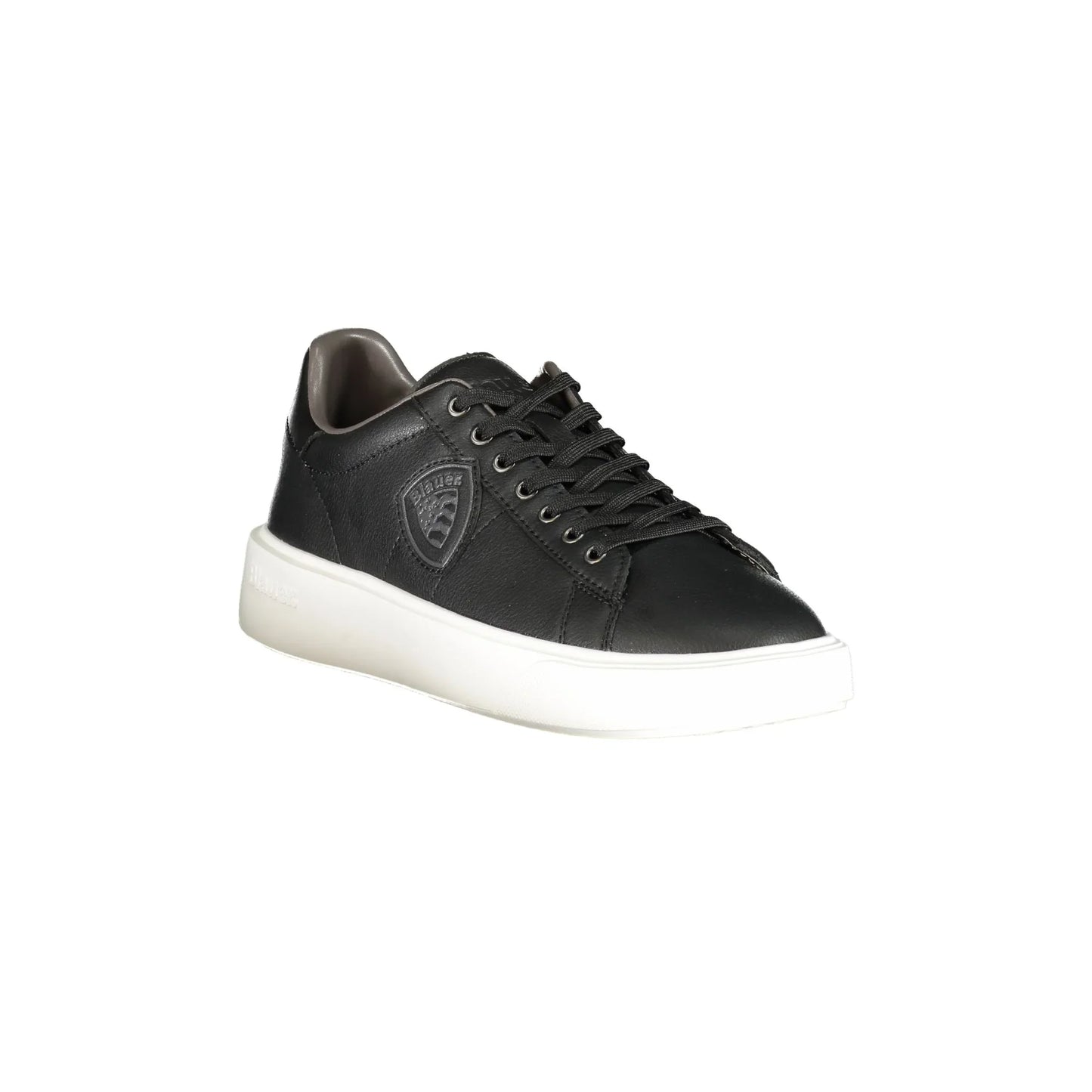 BLAUER Men's Black Sports Shoes with Logo Application