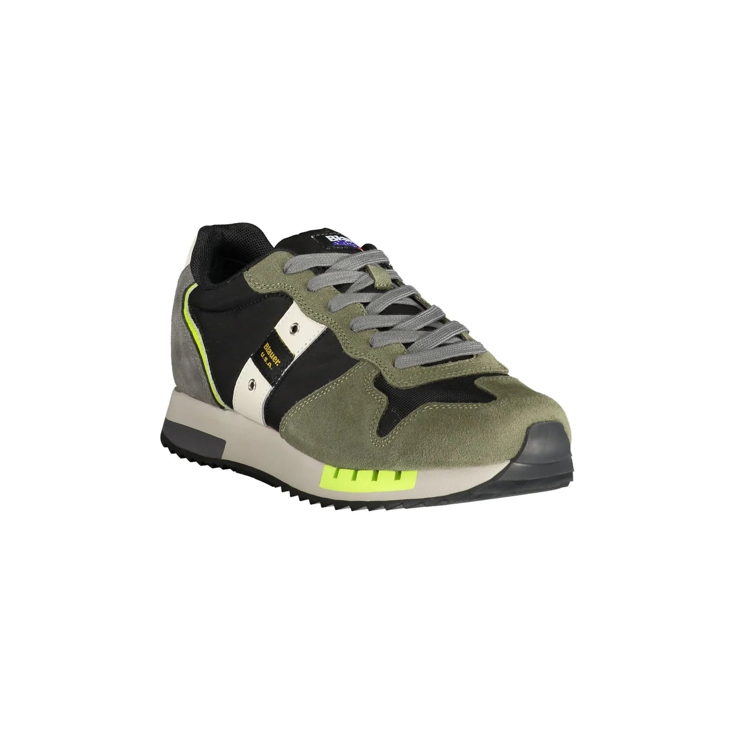 BLAUER Men's Green Sports Shoes with Contrasting Laces