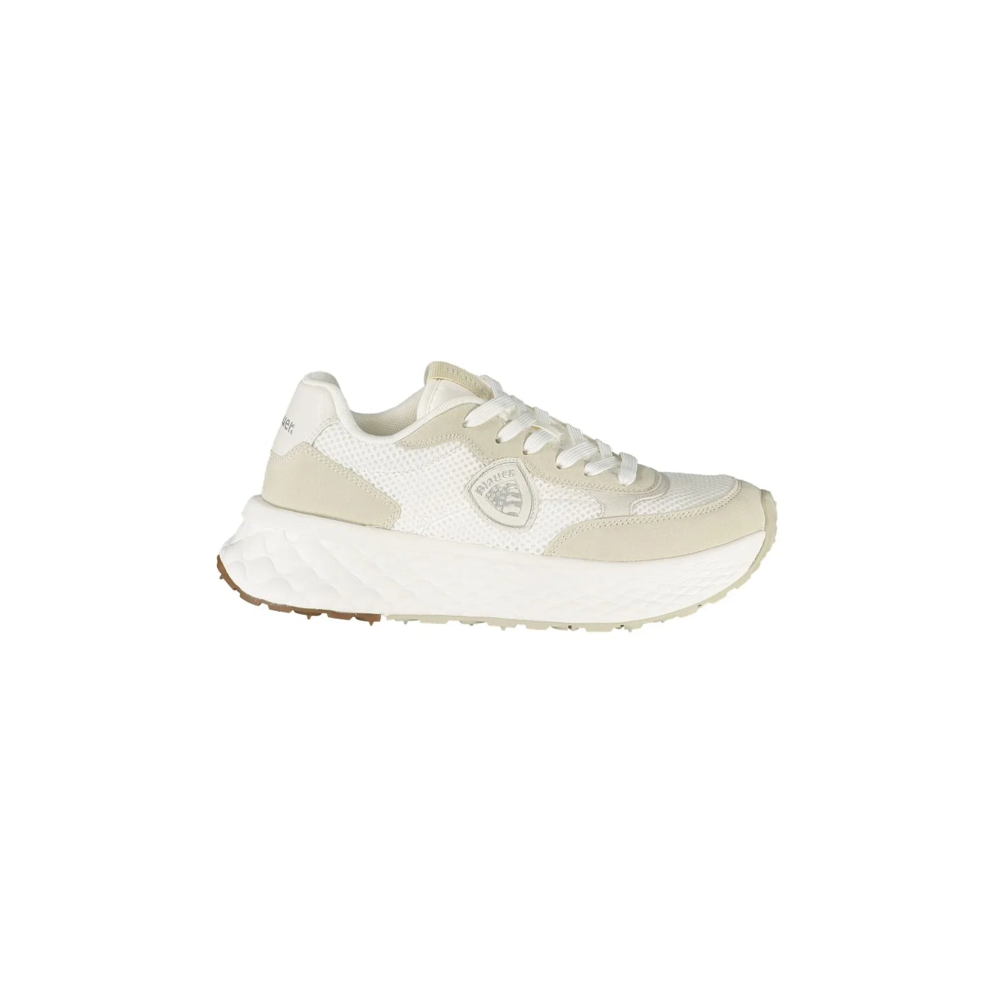BLAUER Sneakers Donna Bianche con Lacci e Dettagli a Contrasto