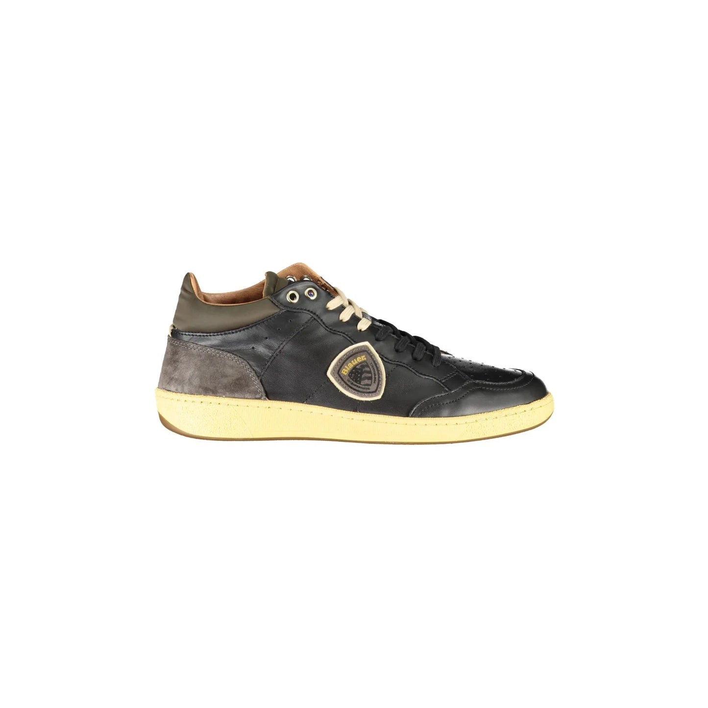 BLAUER Men's Black Sports Shoes with Contrasting Details