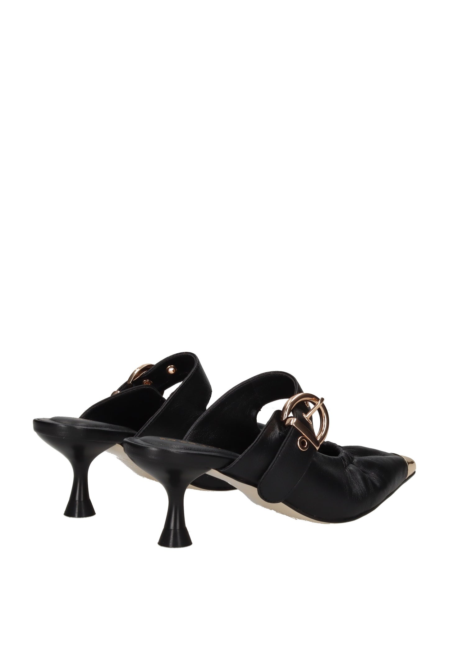 S6GLOW03/LEA Sandalo APEPAZZA black back view showcasing stylish design and elegant 6 cm heel.