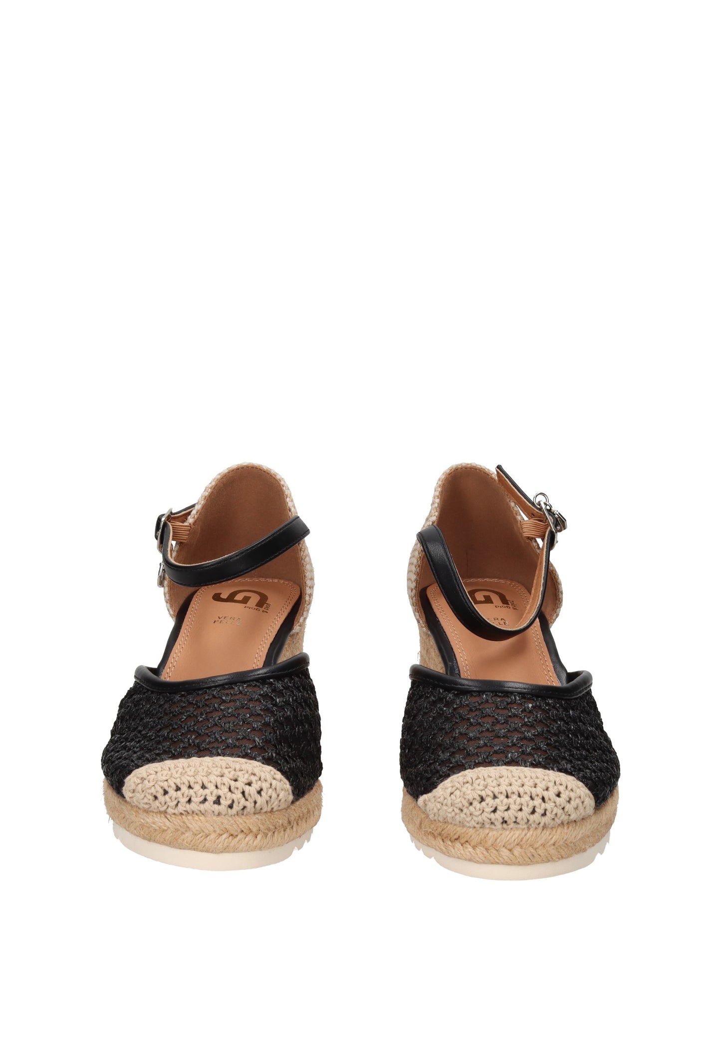 GH112 Espadrillas GOLD&GOLD black espadrilles with ankle strap and espadrille sole, stylish and comfortable summer footwear.