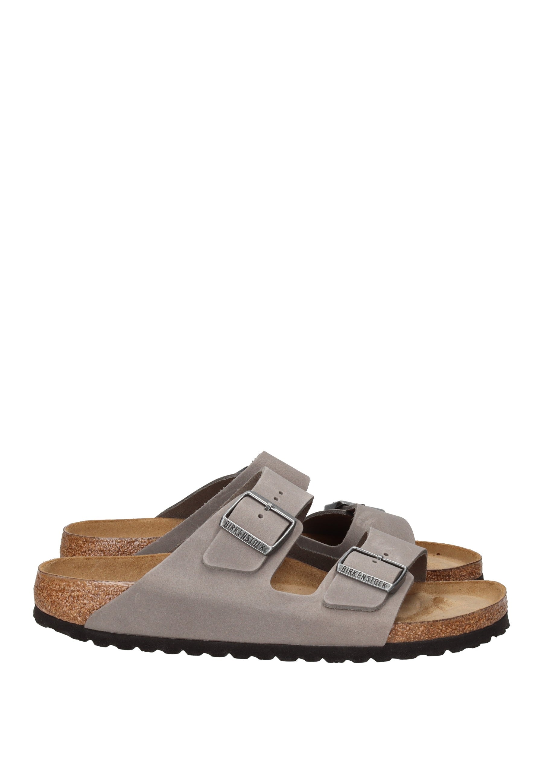 1013645 Sandalo BIRKENSTOCK in grey with adjustable metal buckles and cork-latex footbed.