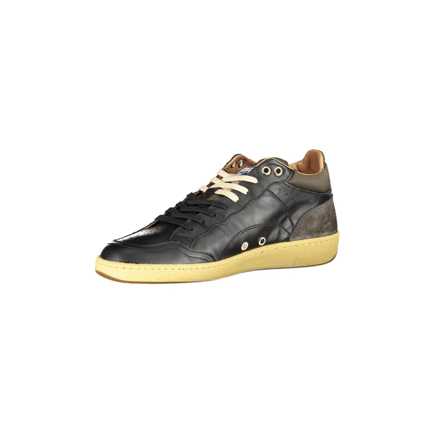 BLAUER Men's Black Sports Shoes with Contrasting Details